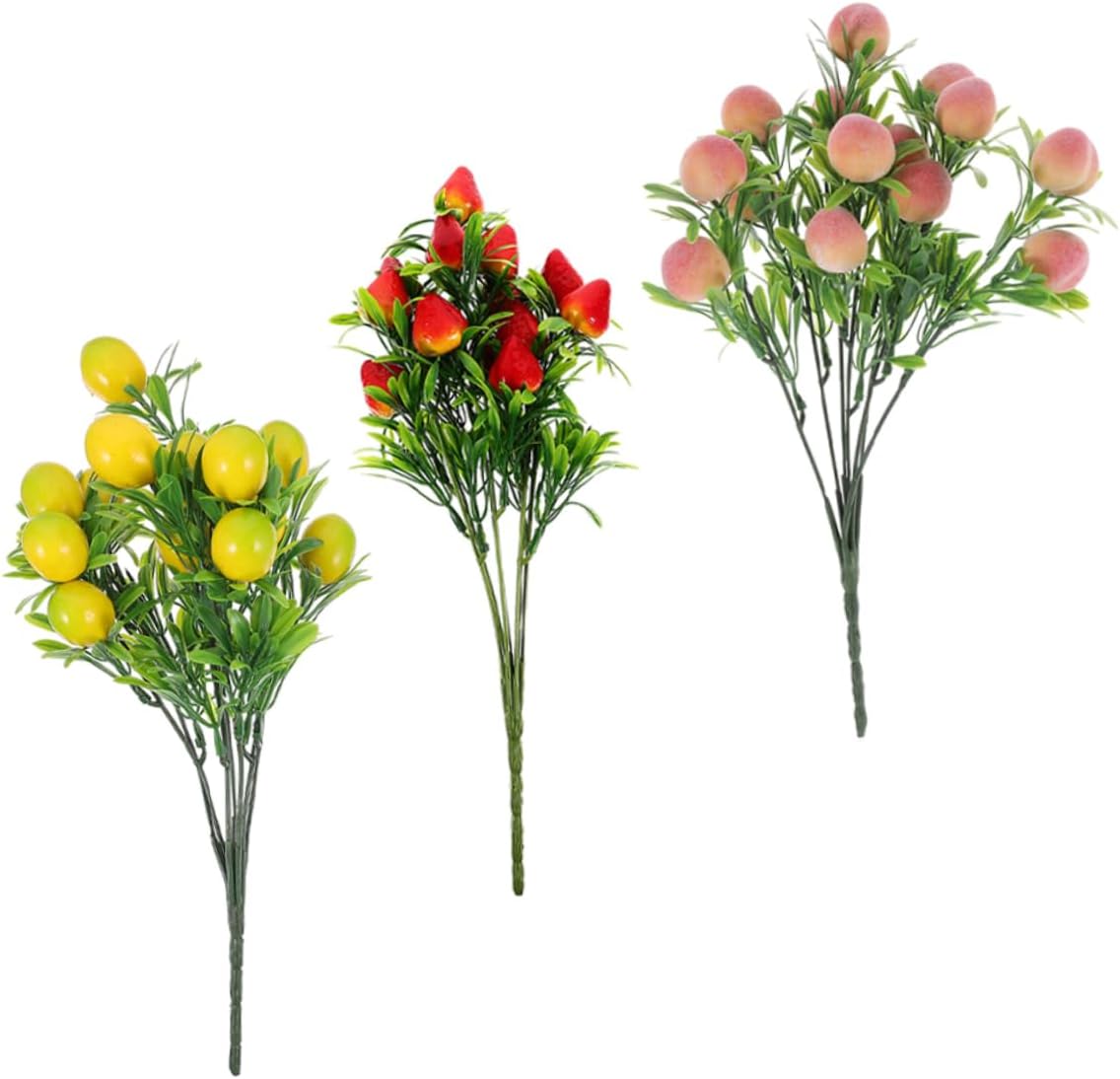 PRETYZOOM 3Pcs Artificial Fruit Branches for Home Decor