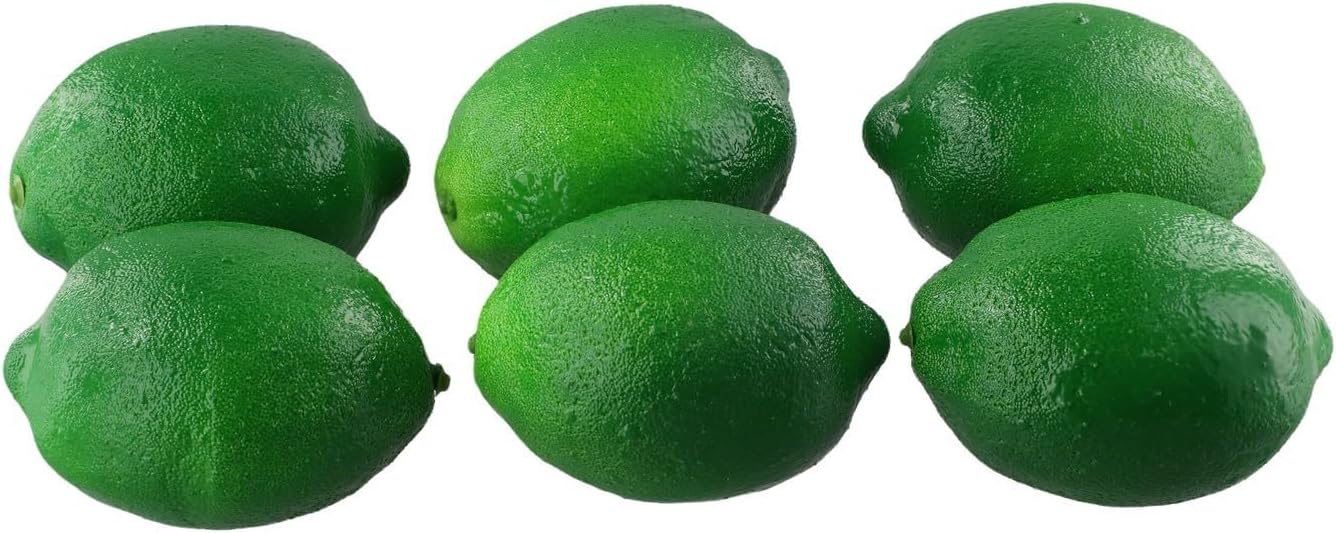 6pcs Plastic Artificial Limes Lemons for Home Decor