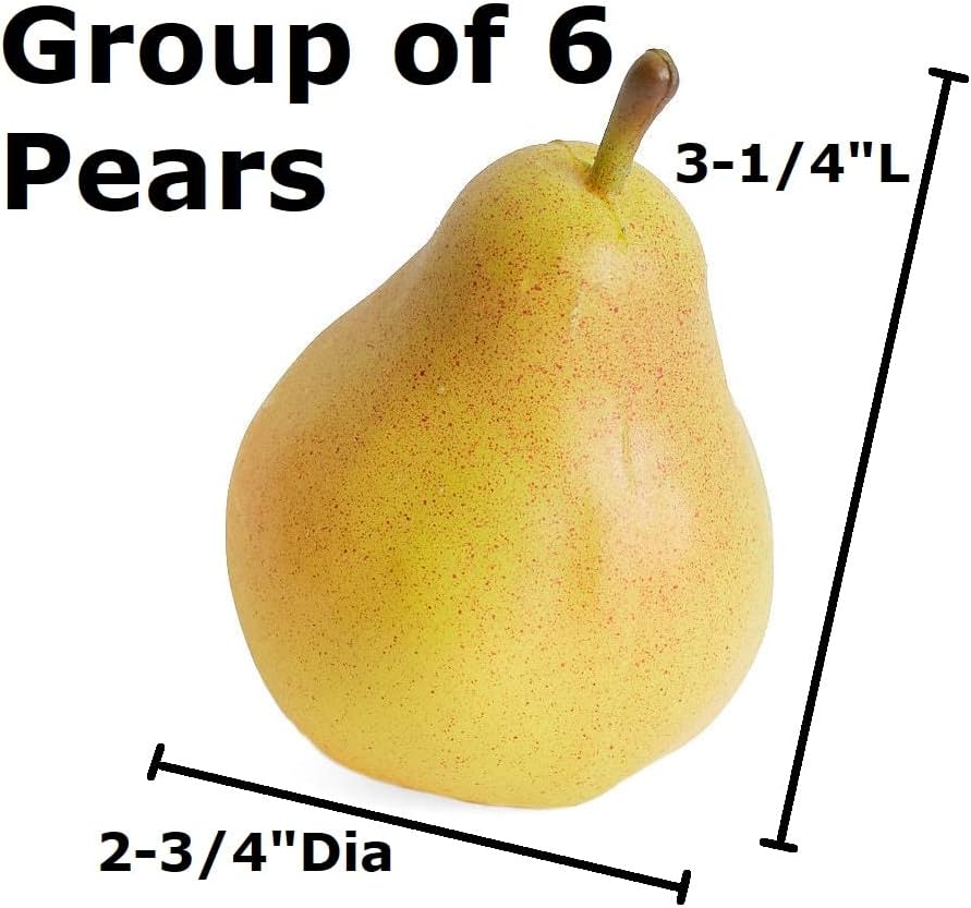 Factory Direct Craft Realistic Artificial Pears Set of 6
