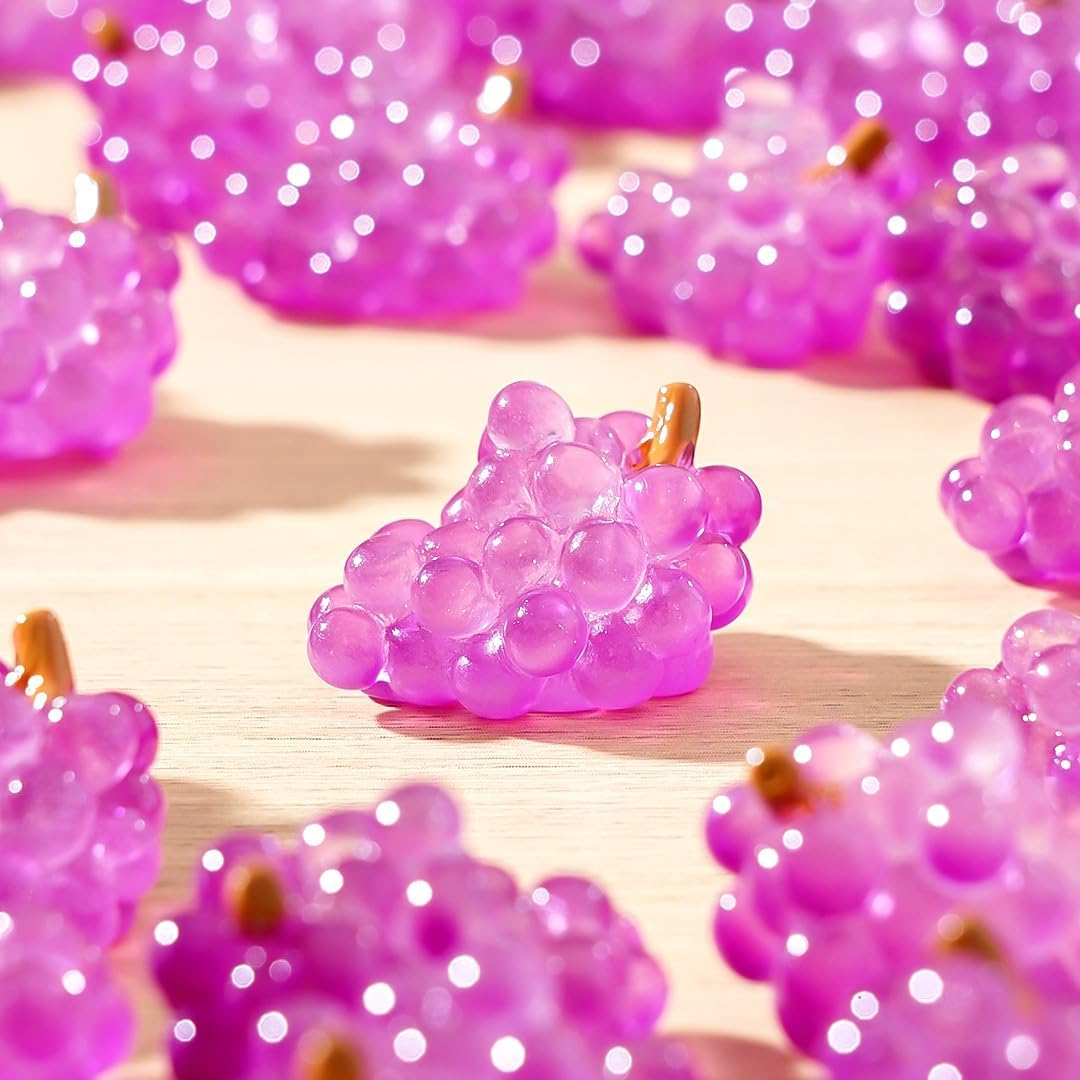 20 Pcs Glow In The Dark Mini Grapes Resin Decor