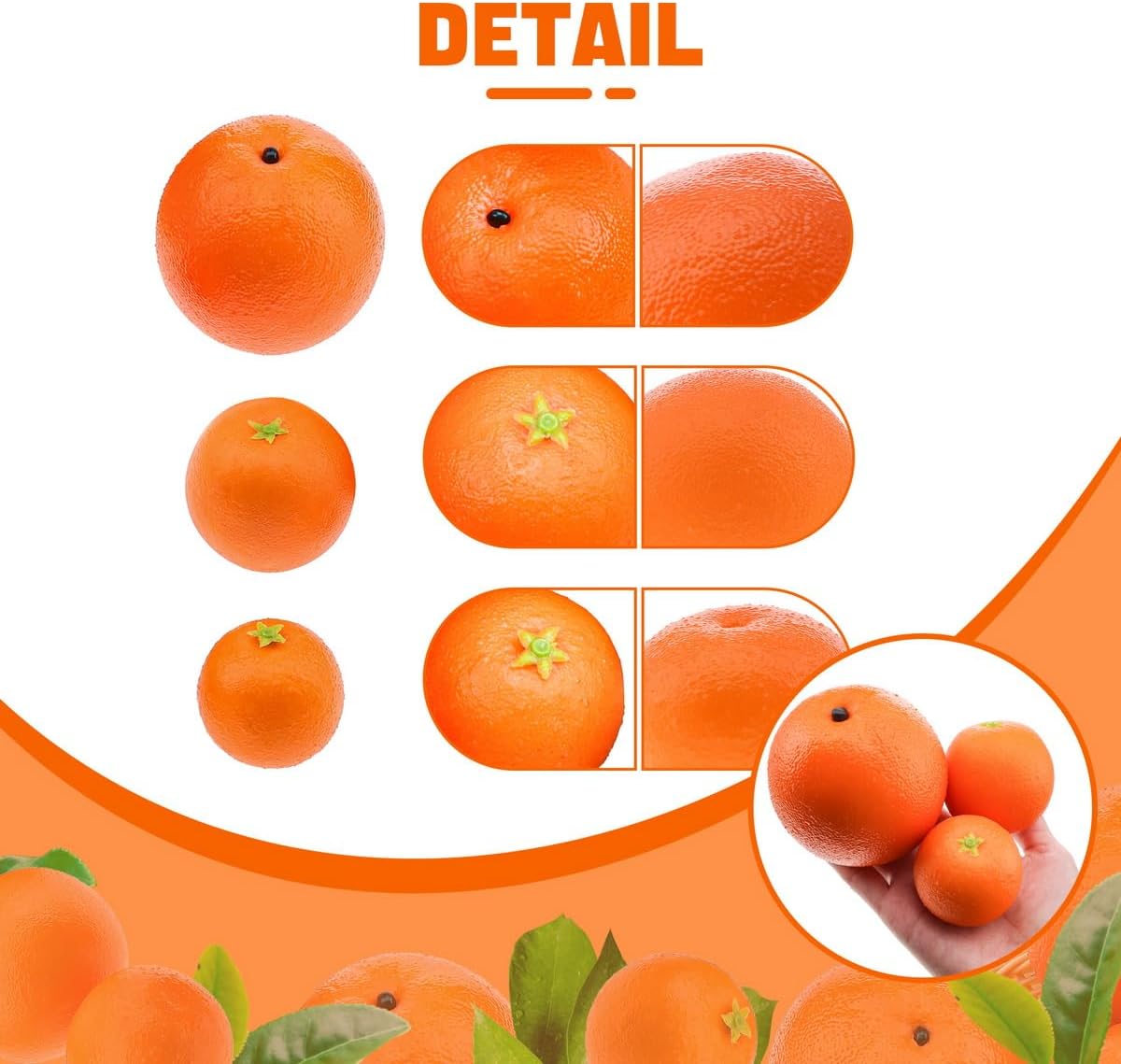 Woration Realistic Artificial Orange Decor Set 12PCS