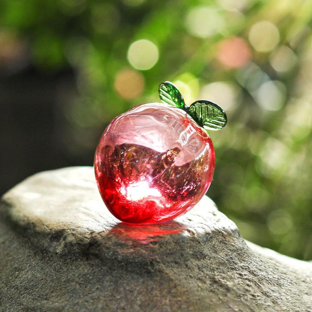 Housoutil Crystal Peach Glass Figurine Ornament