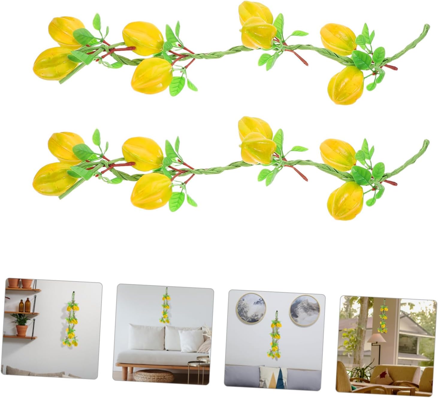 IMIKEYA Artificial Fruit Garland with Green Leaves