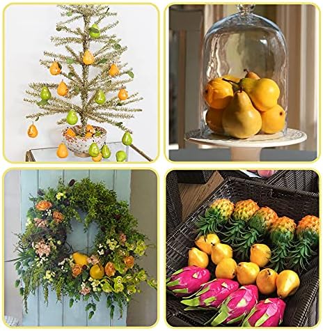 LUEYAO Artificial Yellow Pears 6pcs Decor Set