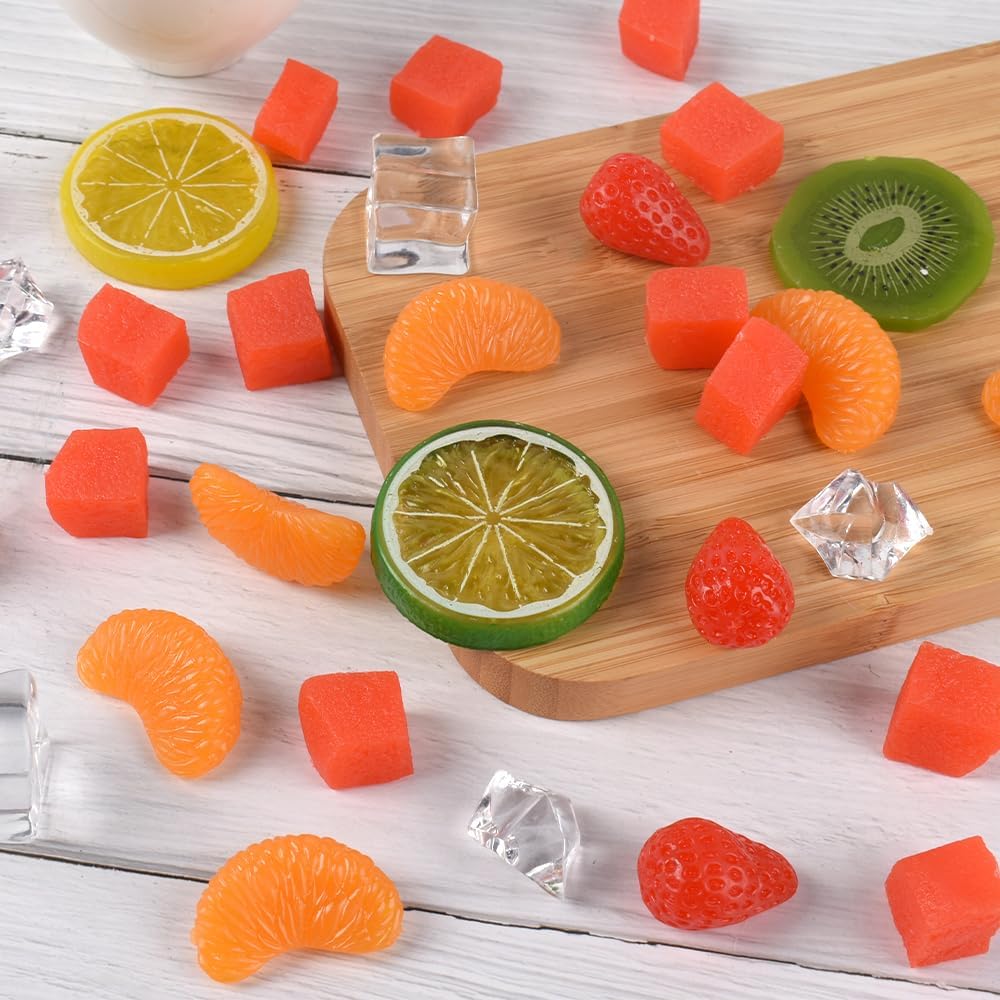 Hagao Fake Watermelon Flesh Slices 20pcs Artificial Fruit Decorations