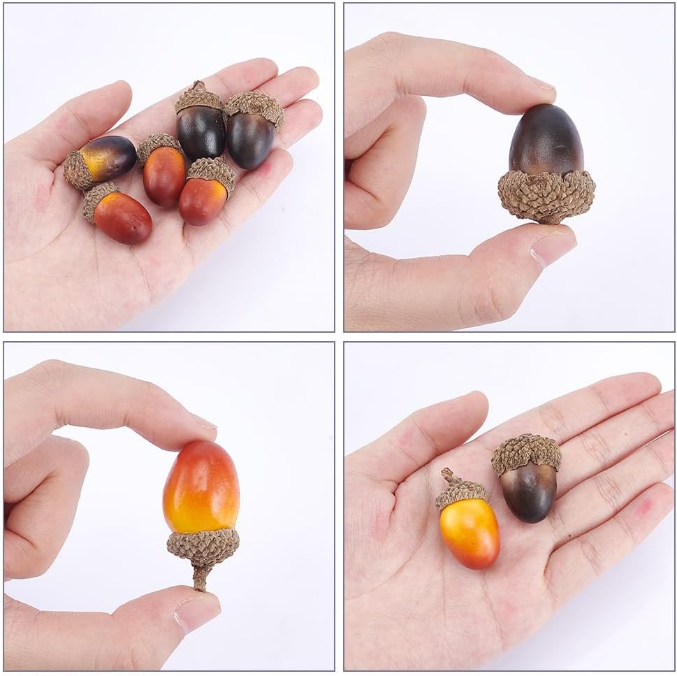 70pcs Artificial Acorns for Crafts and Decor