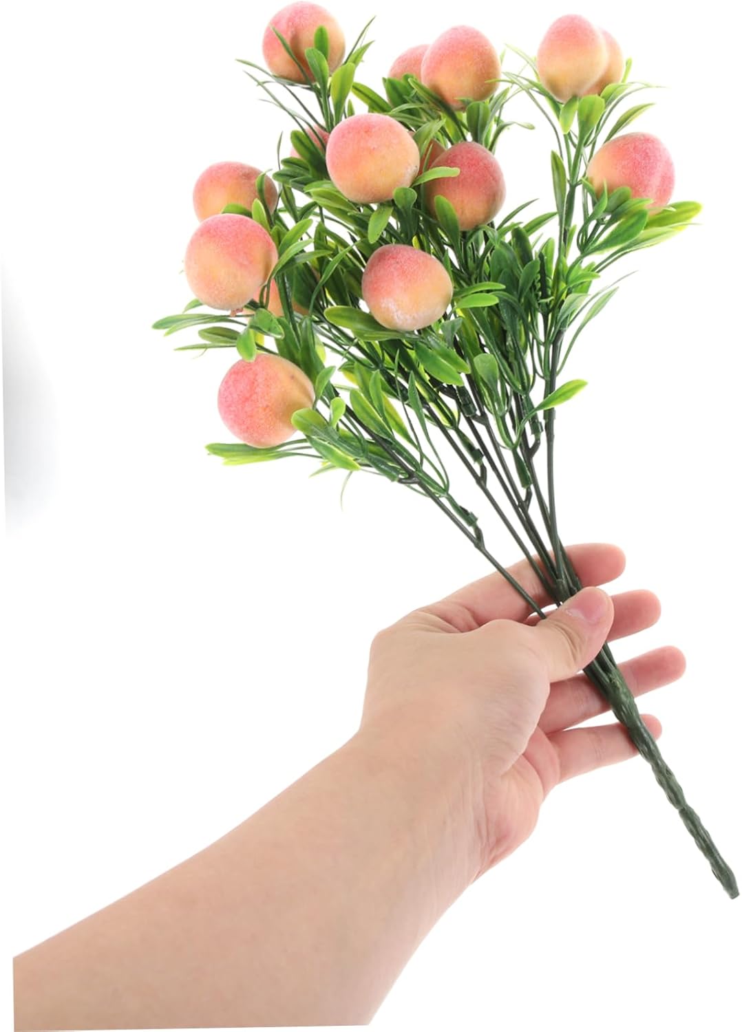 Artificial Peach Branches Vase Decor Set