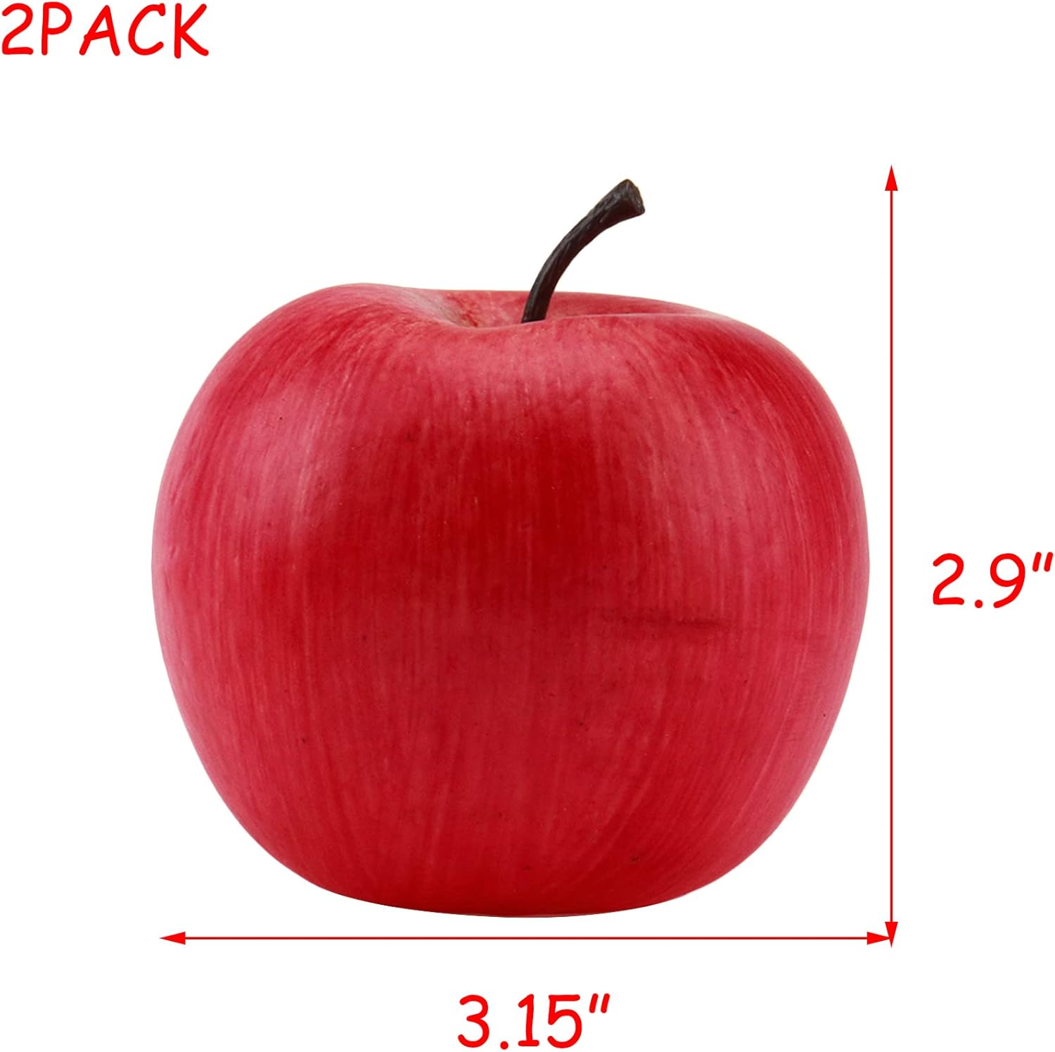 HEVSTIL 2 Pack Artificial Apple for Decor and Photography