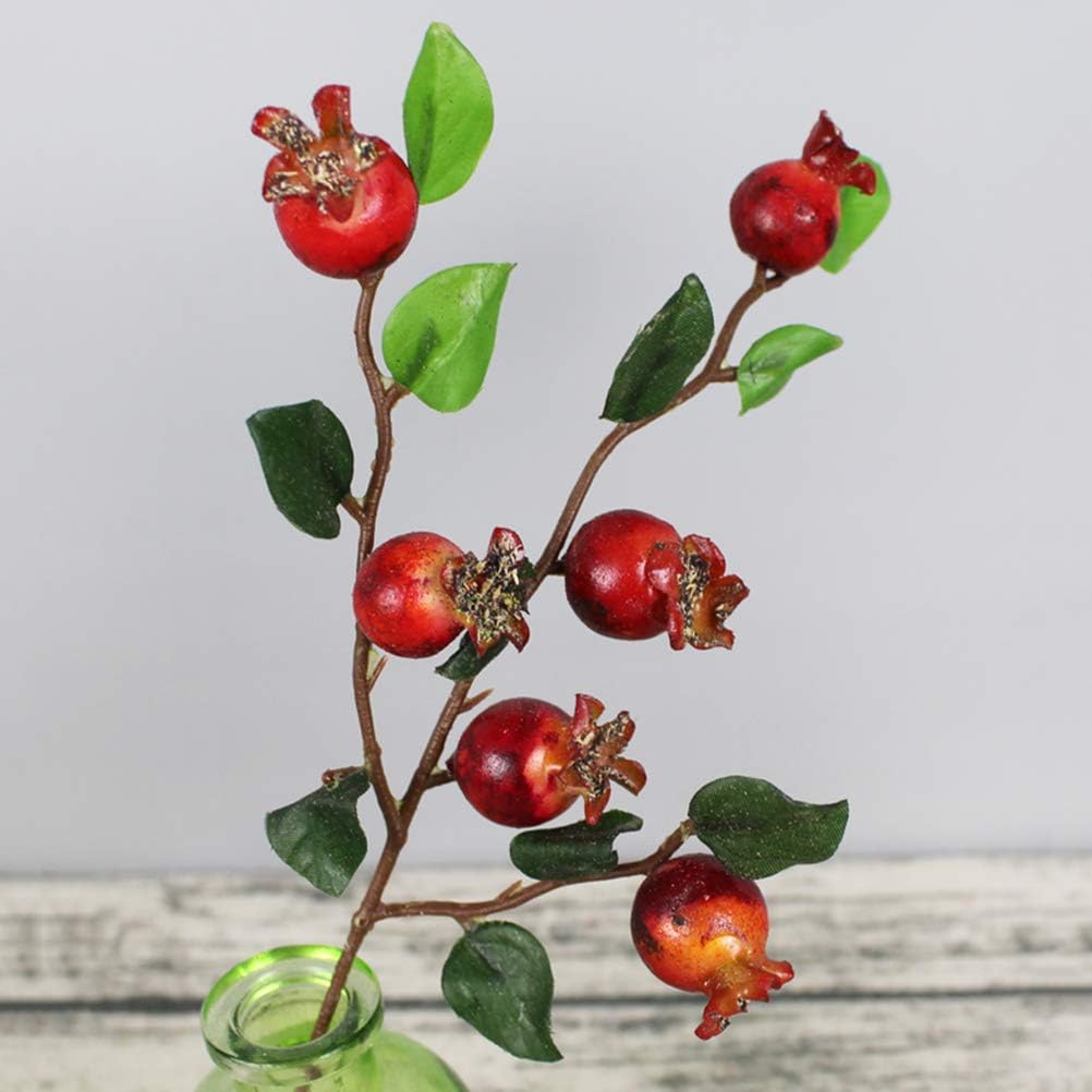 Group of 5 Artificial Rosehip Berries Pomegranate Branches