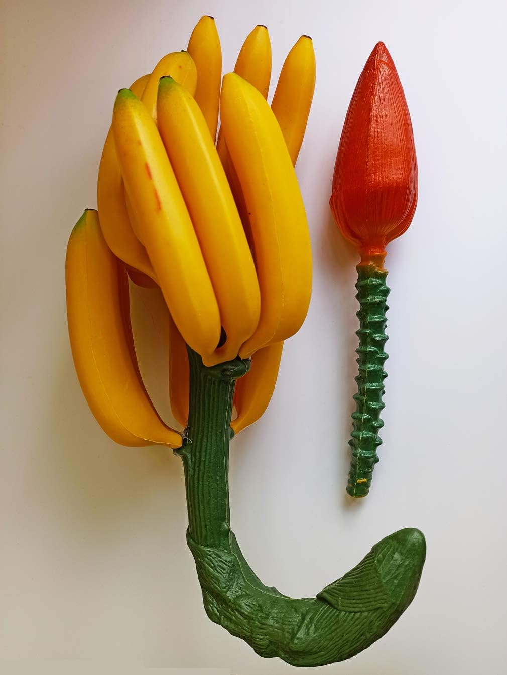 Zzooi Artificial Banana Cluster with Stem and Bud Green