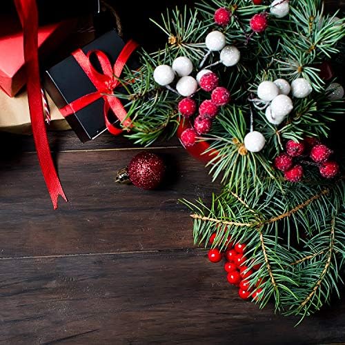 Tatuo 400 Piece Artificial Frosted Holly Berries Fall Decor