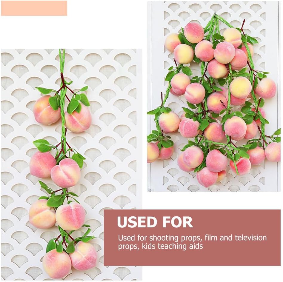 Operitacx 3pc Artificial Peach Clusters for Home Decor