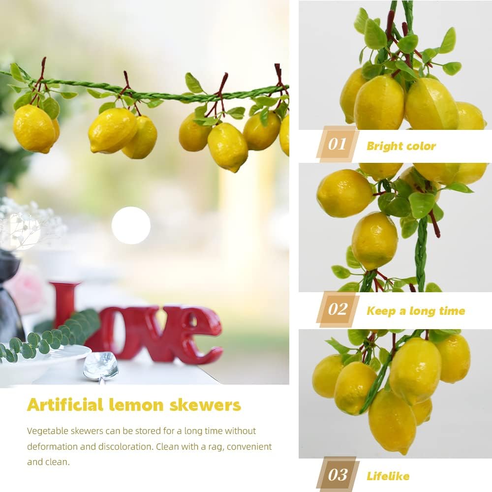 Realistic Artificial Lemon Foam Decorations 16 Pcs