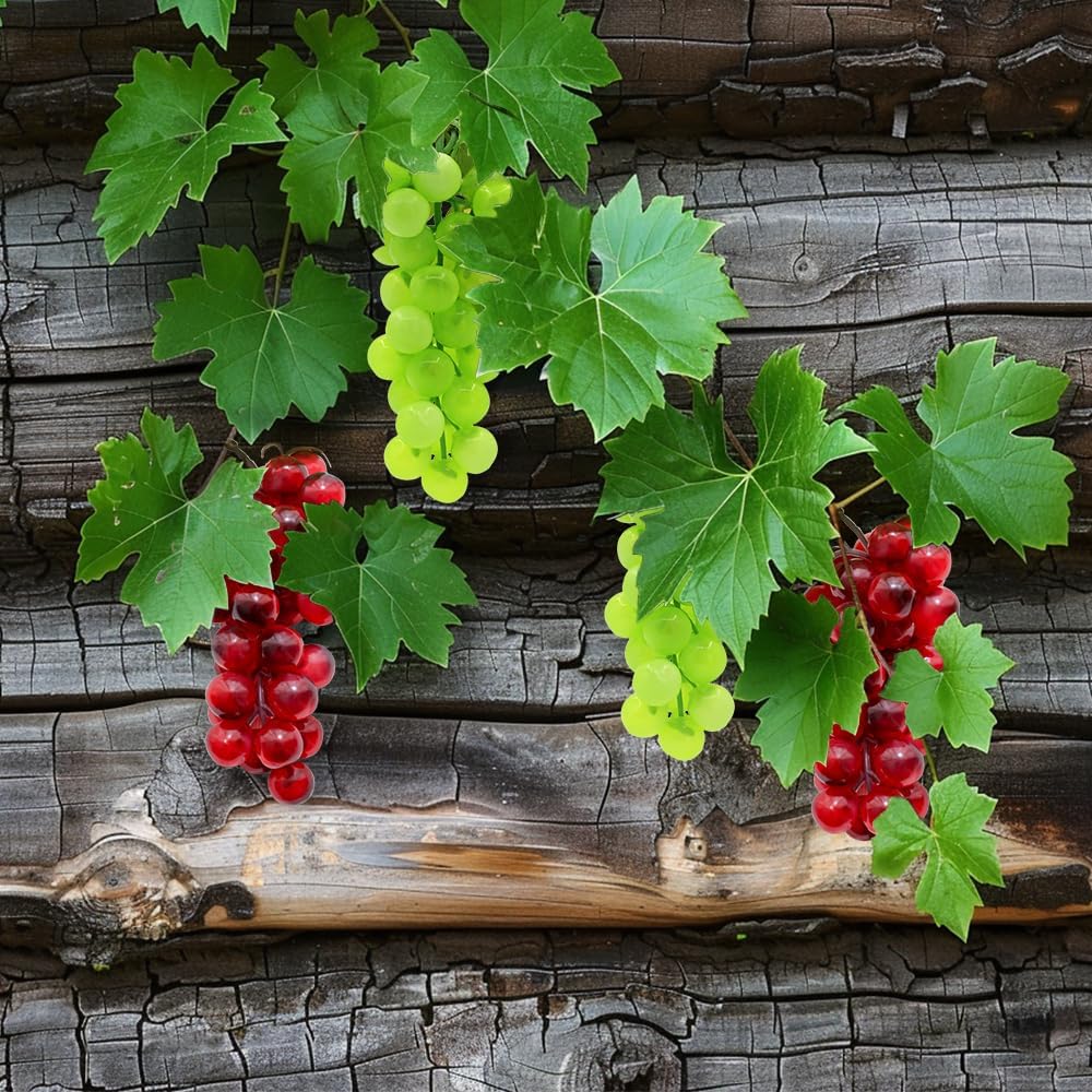 4 Bunches Realistic Artificial Grapes for Decor