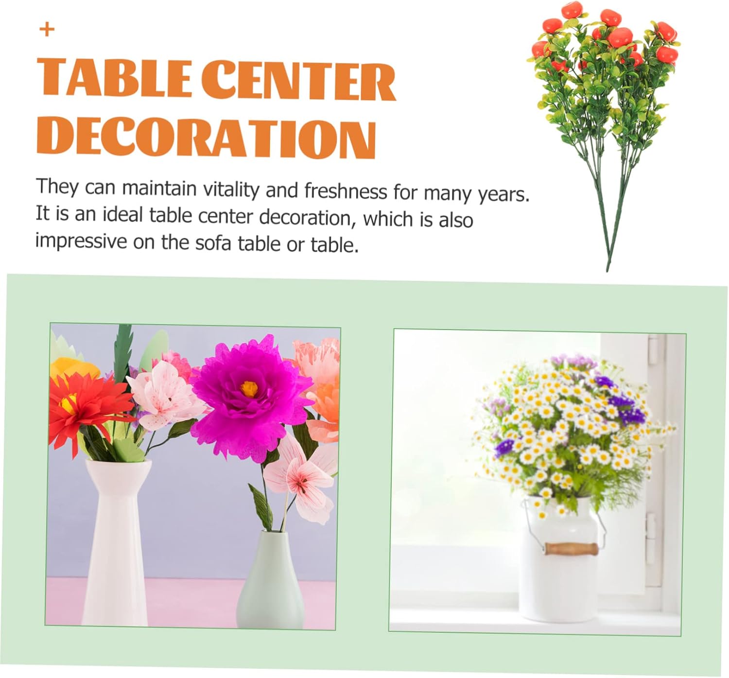 2Pcs Artificial Fruit Branches Realistic Decor