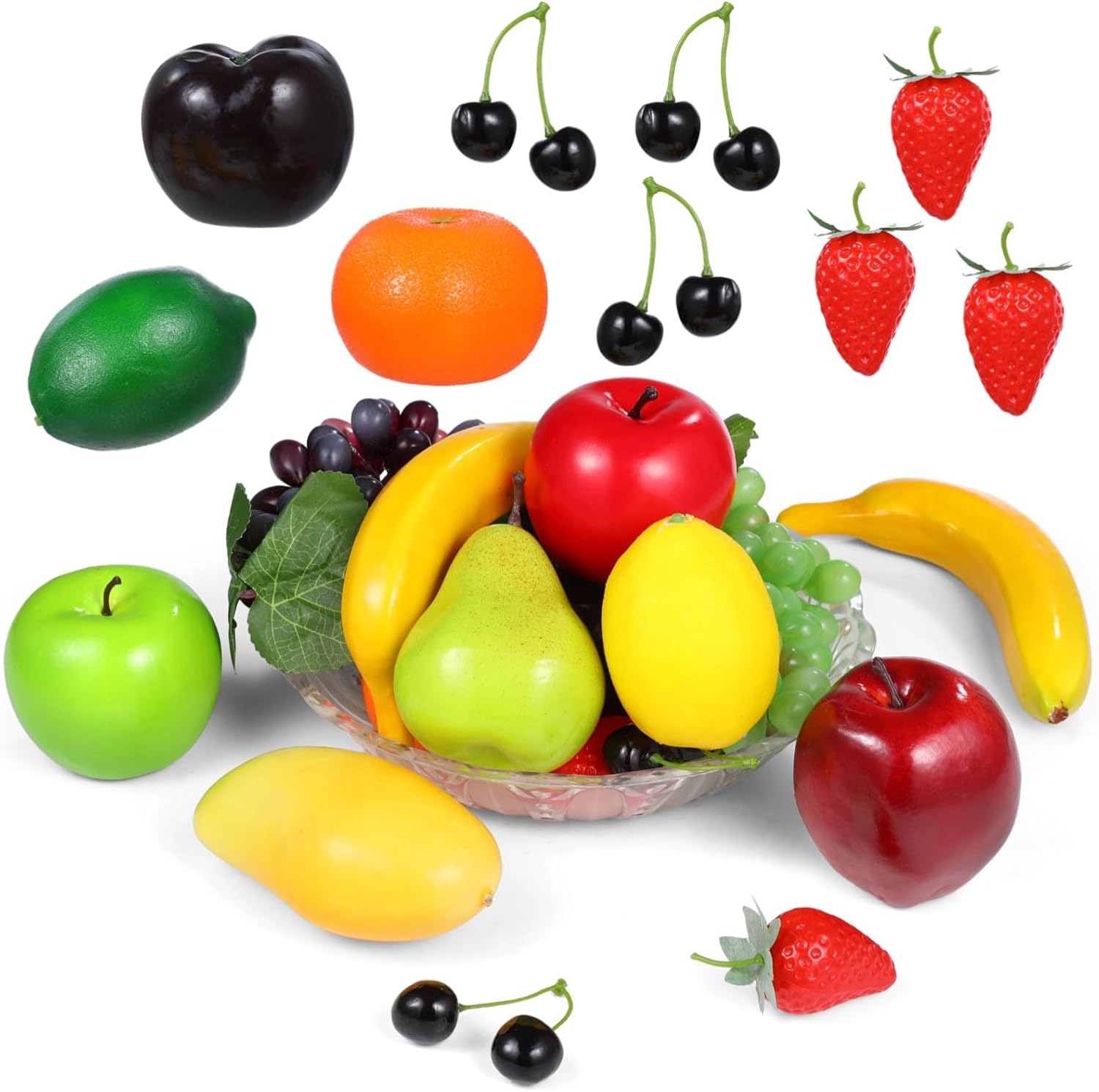 OMISTAR 21 Pcs Artificial Fruit Set for Home Decor