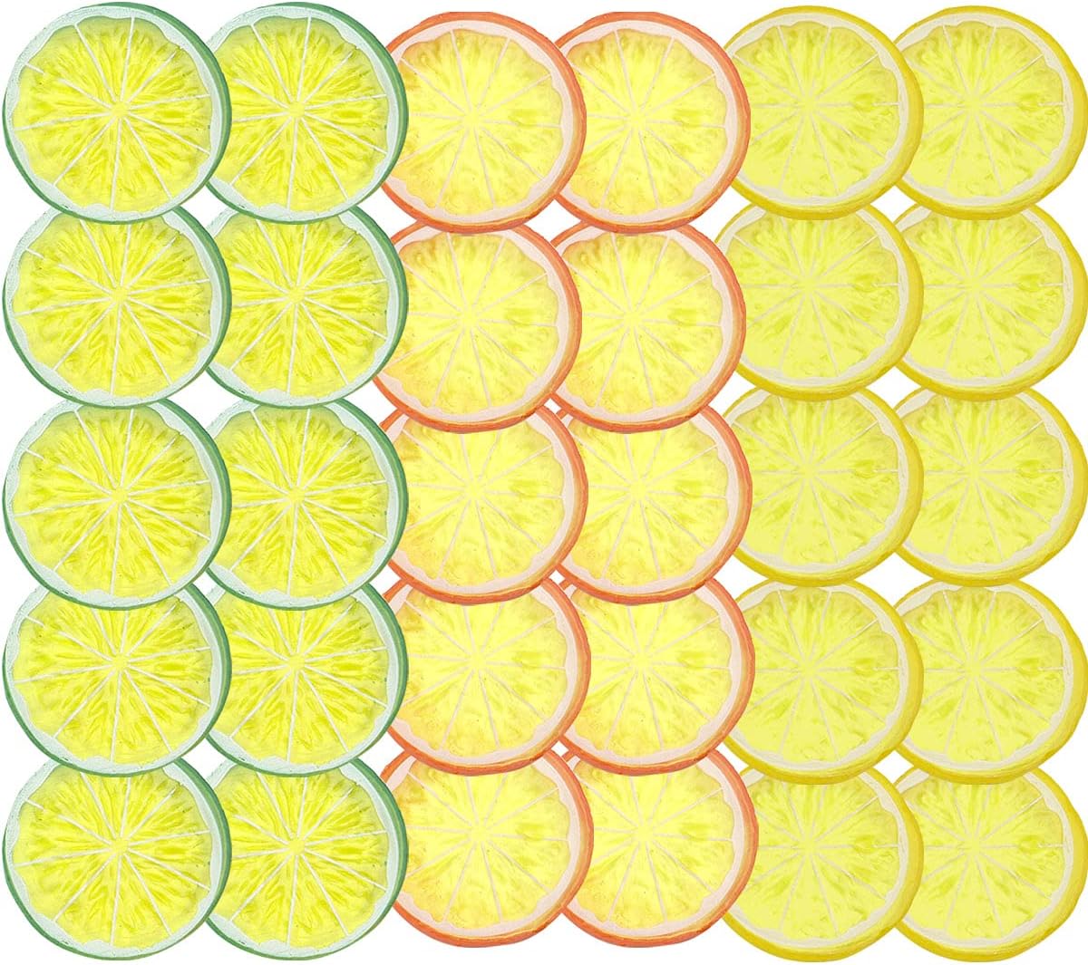 30 PCS Artificial Lemon Slices for Home Decoration