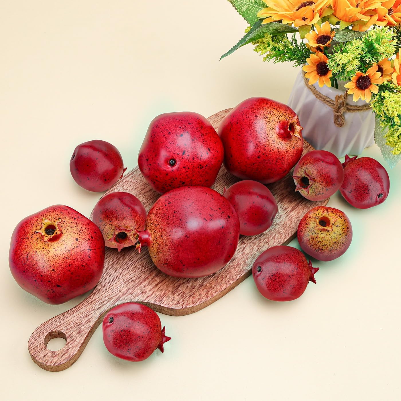 Woration Realistic Artificial Pomegranates 12PCS Home Decor