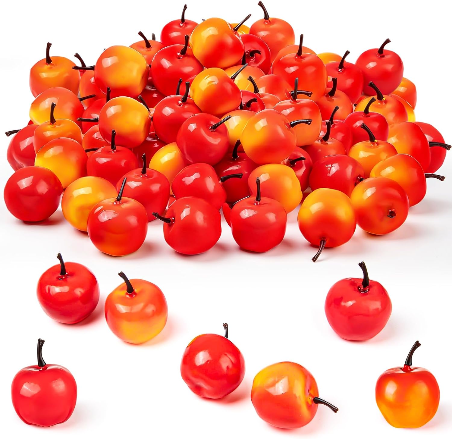 40pcs Fake Mini Red Apples for Decor and Crafts