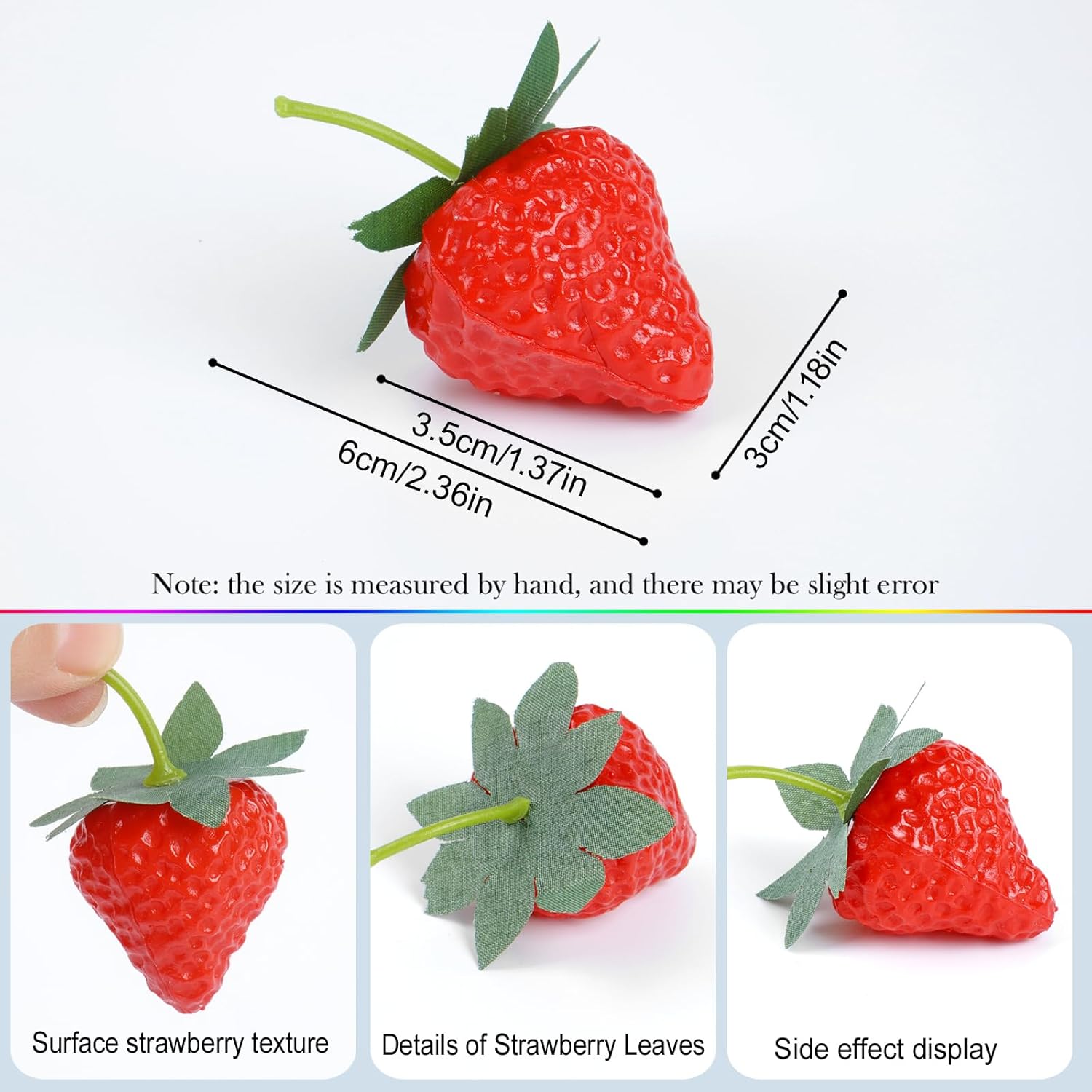 Notakia 80Pcs Fake Strawberries Artificial Fruit Decor