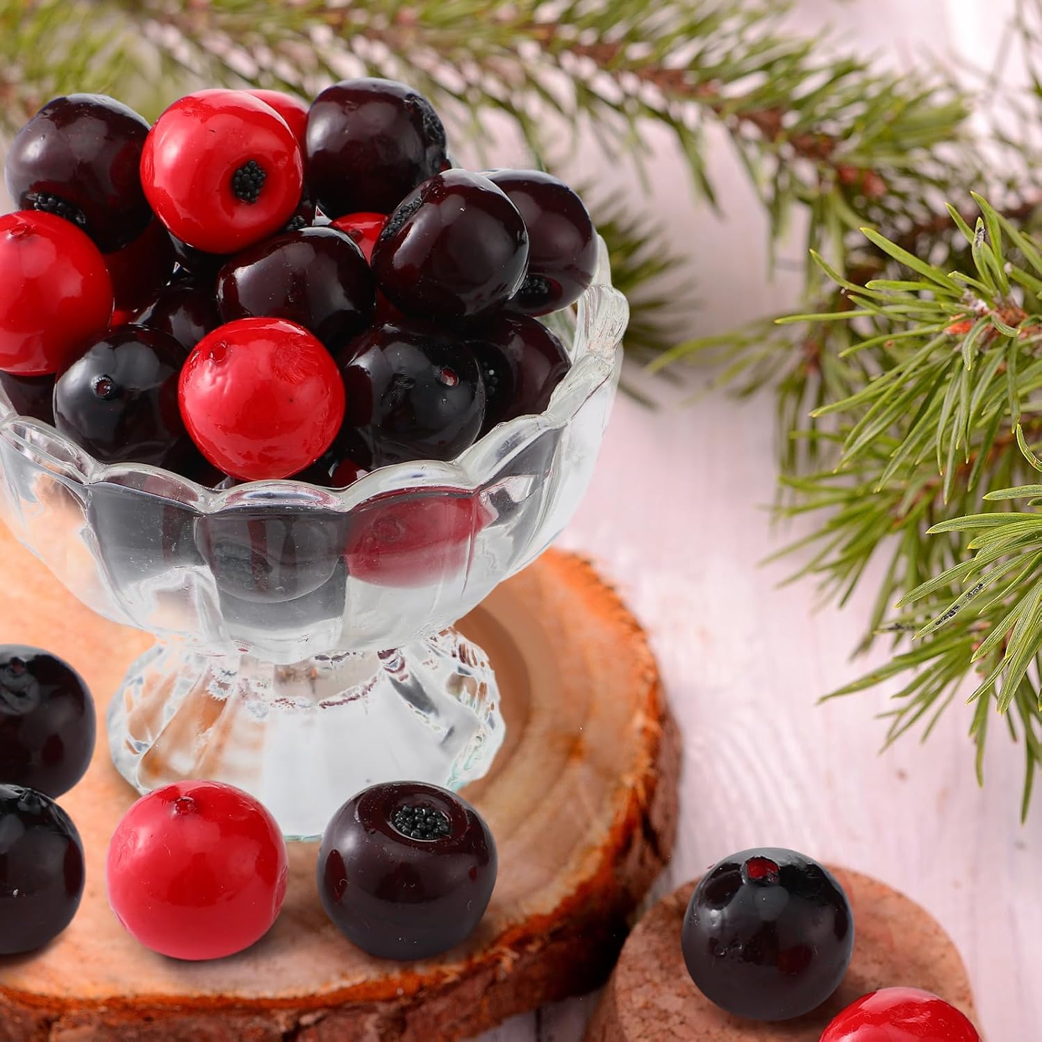 200 Pcs Christmas Artificial Cranberries Decor