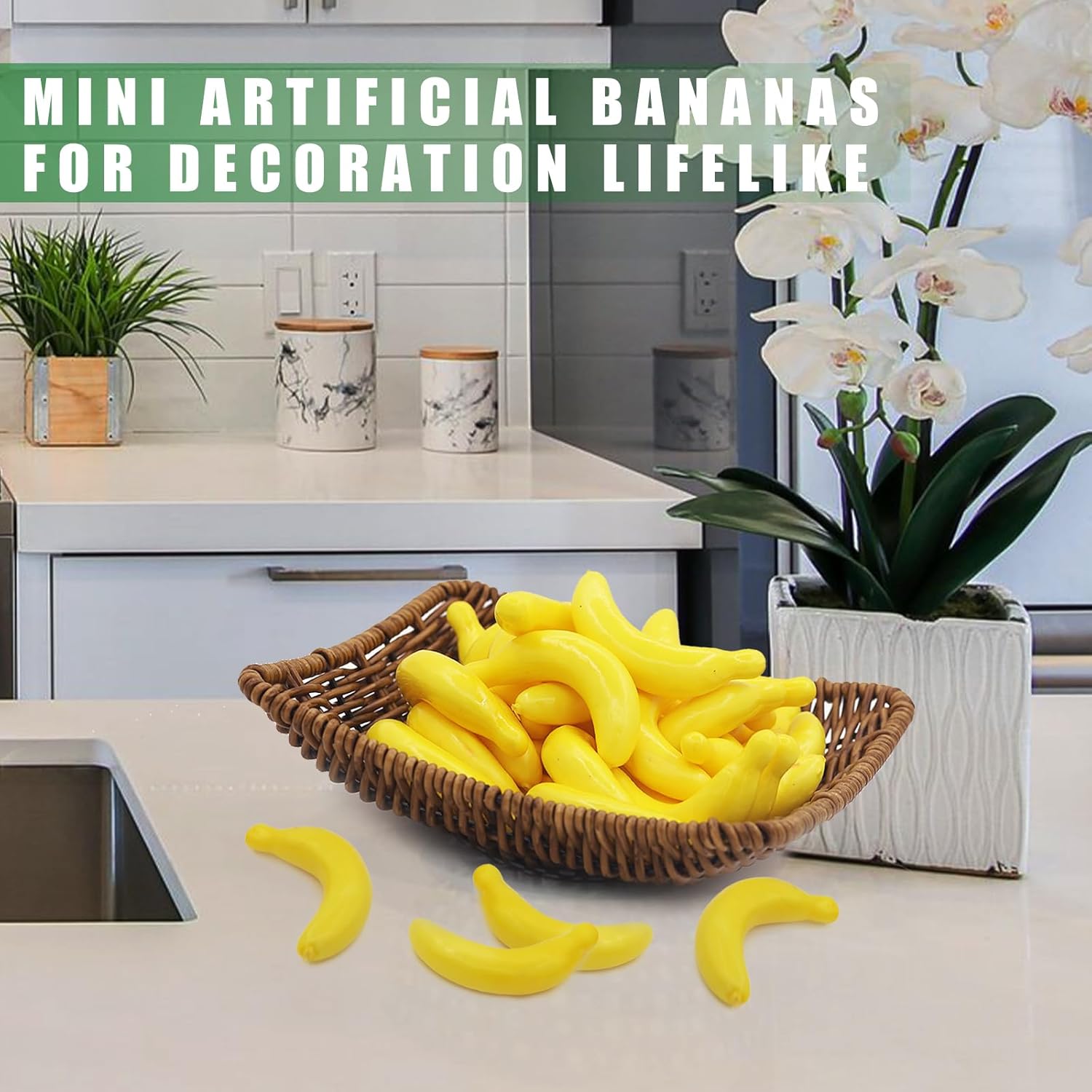 Tuxiaobu Lifelike Plastic Banana Decorations 30 Pcs