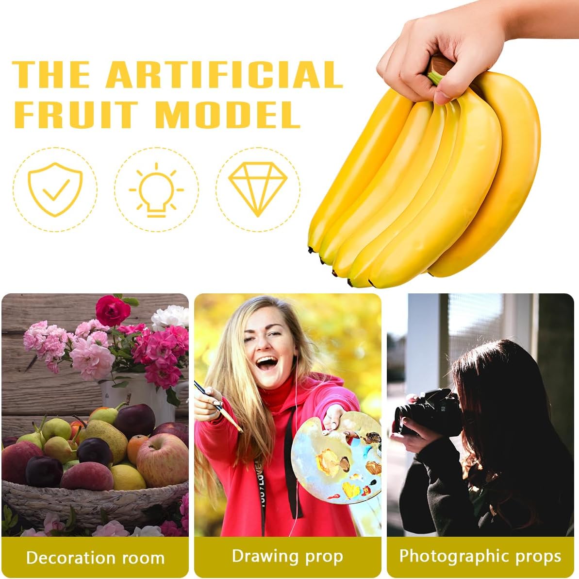 Folmywy 9-Head Banana Artificial Fruit Decor