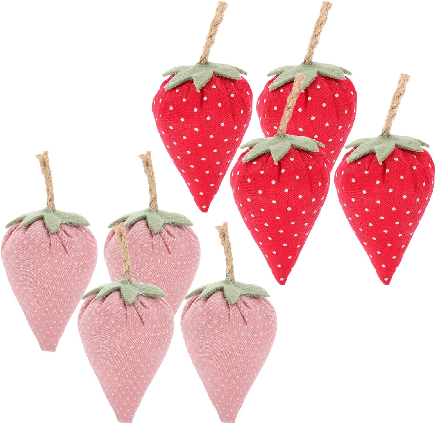 LUOZZY 8 Pcs Faux Fabric Strawberries Decor Set