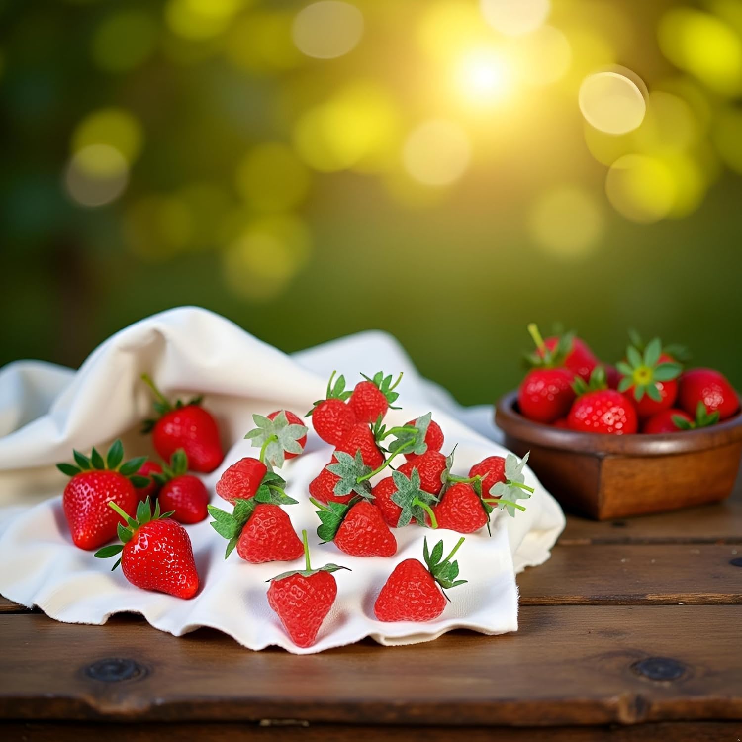 10Pcs Red Artificial Strawberries for Decor and Photography