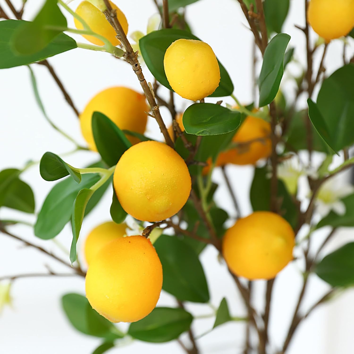 DULRLLY 4 Pcs Artificial Lemon Branches for Home Decor