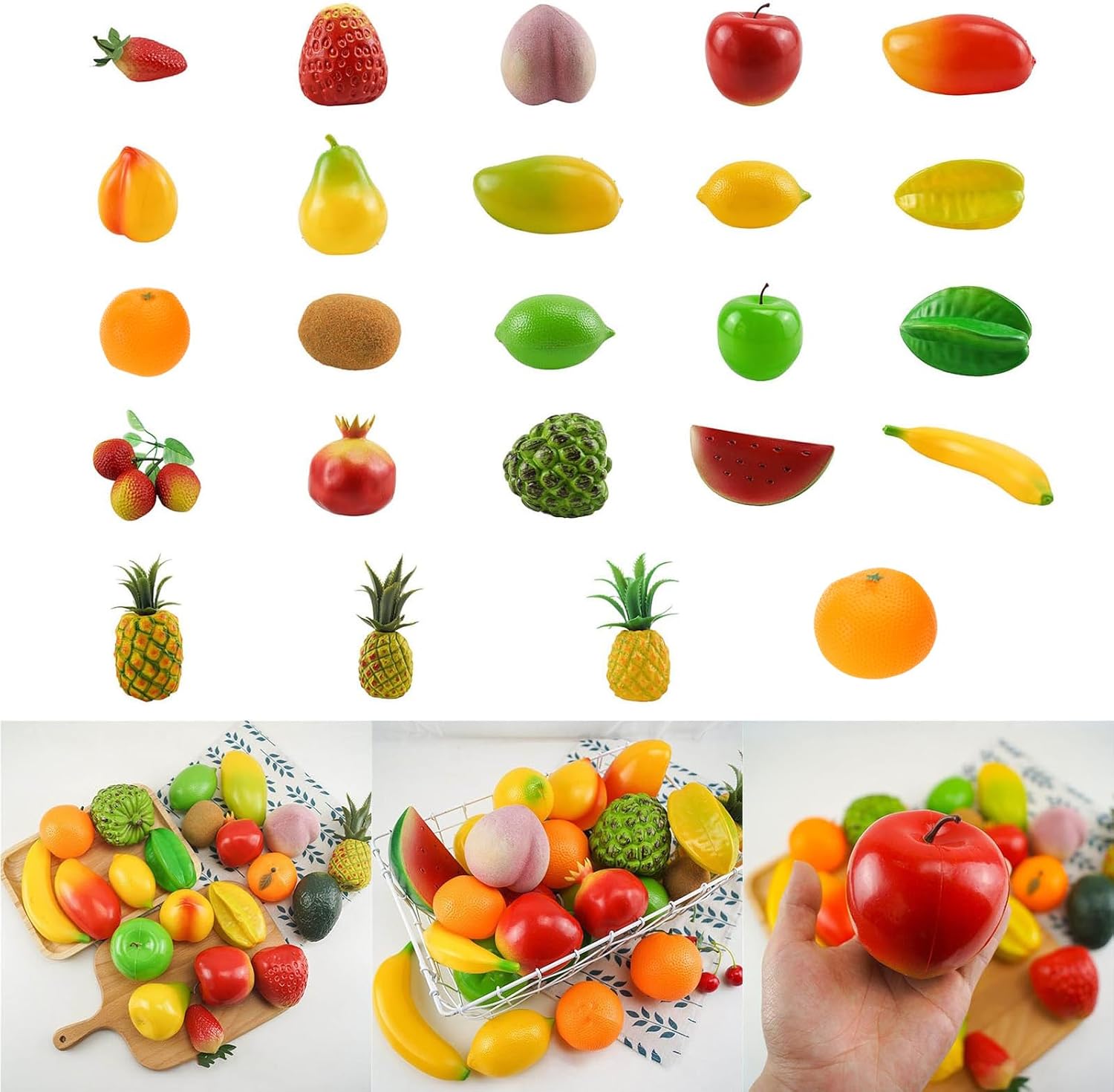 6PCS Artificial Fruit for Party Decorations and Photography Props