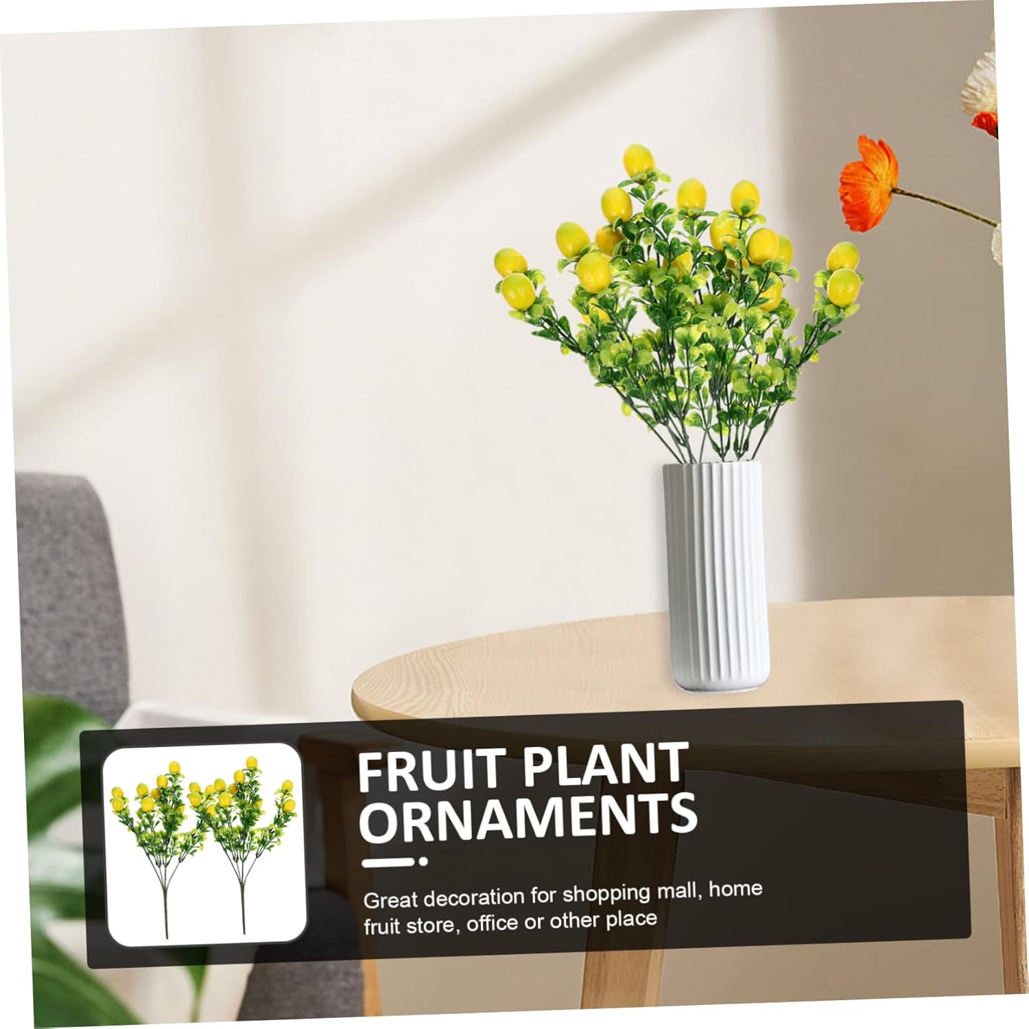 Zerodeko 2pcs Artificial Fruit Branches for Home Decor