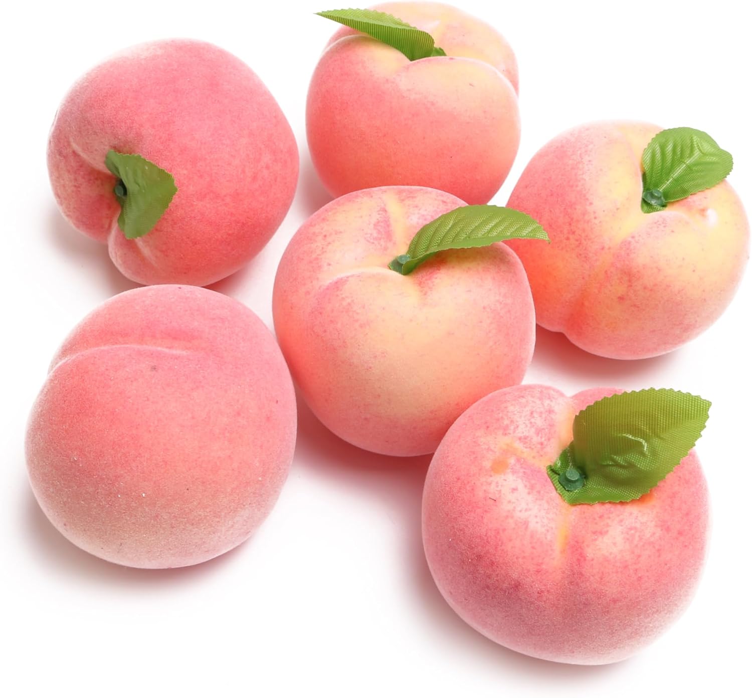 Caihao 6PCS Artificial Pink Peaches for Home Decor