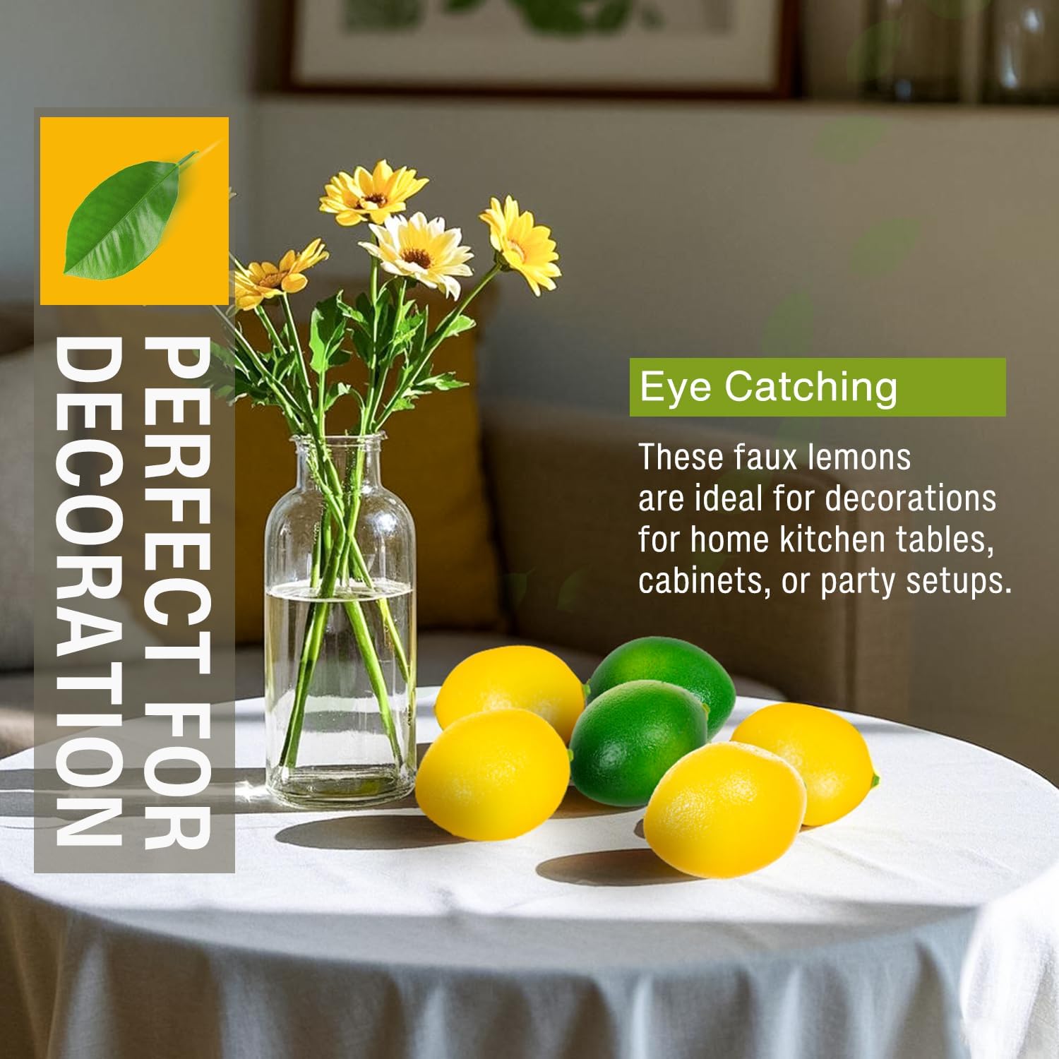 12 Pcs Artificial Lemons for Home Kitchen Decor