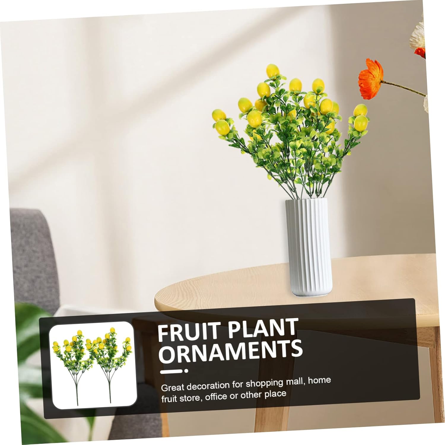 HOMSFOU Artificial Fruit Branches with Red Berries