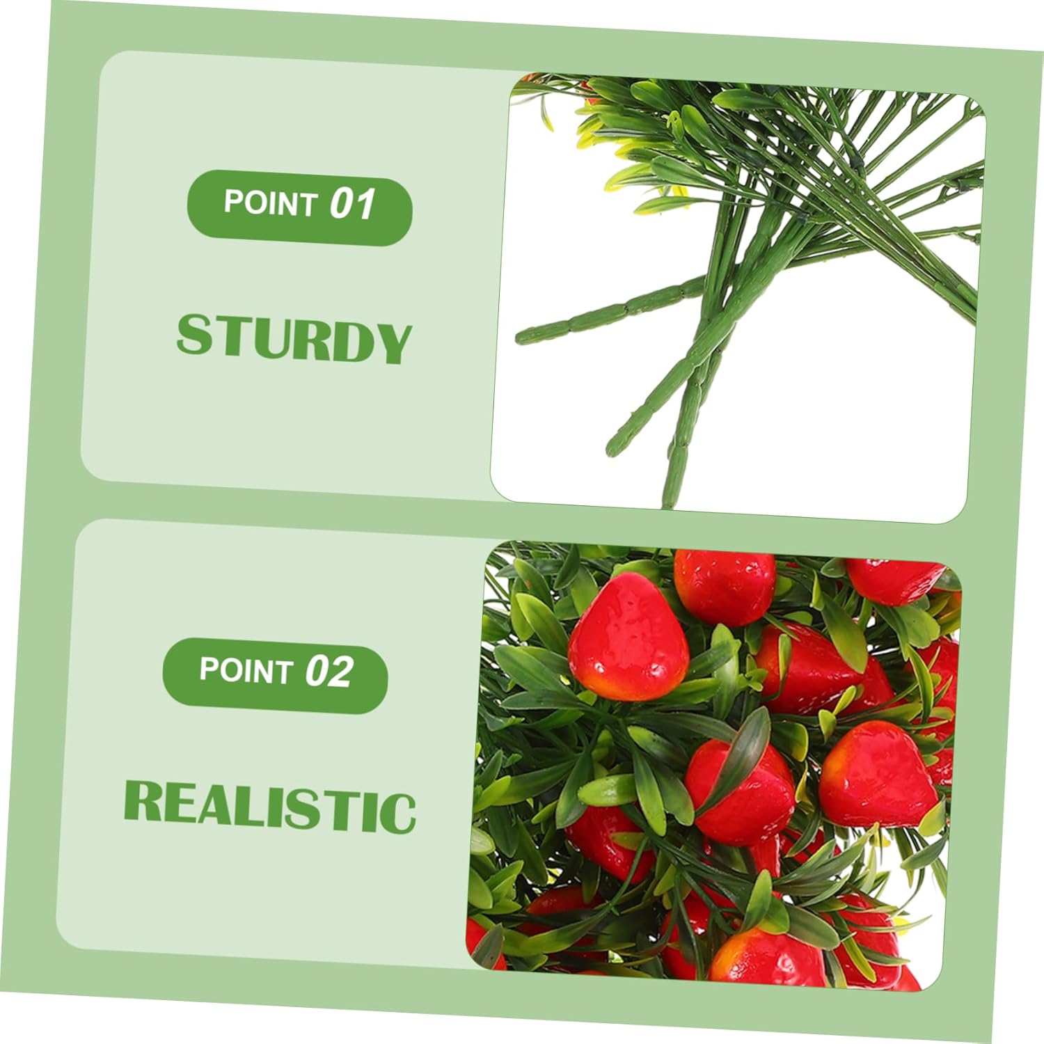 IMIKEYA Artificial Strawberry Branches 5pcs