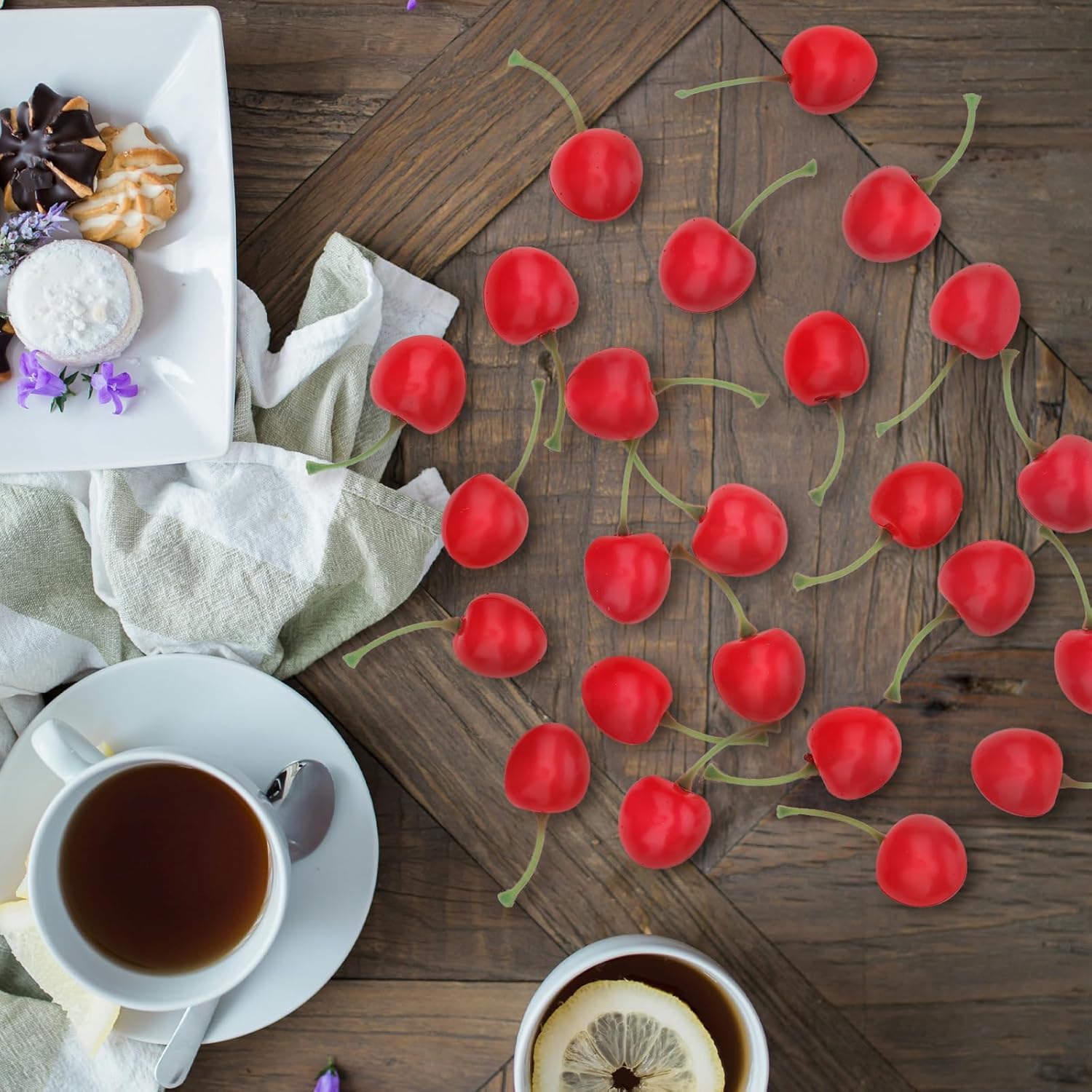 Gresorth 50pcs Artificial Red Cherry Decoration