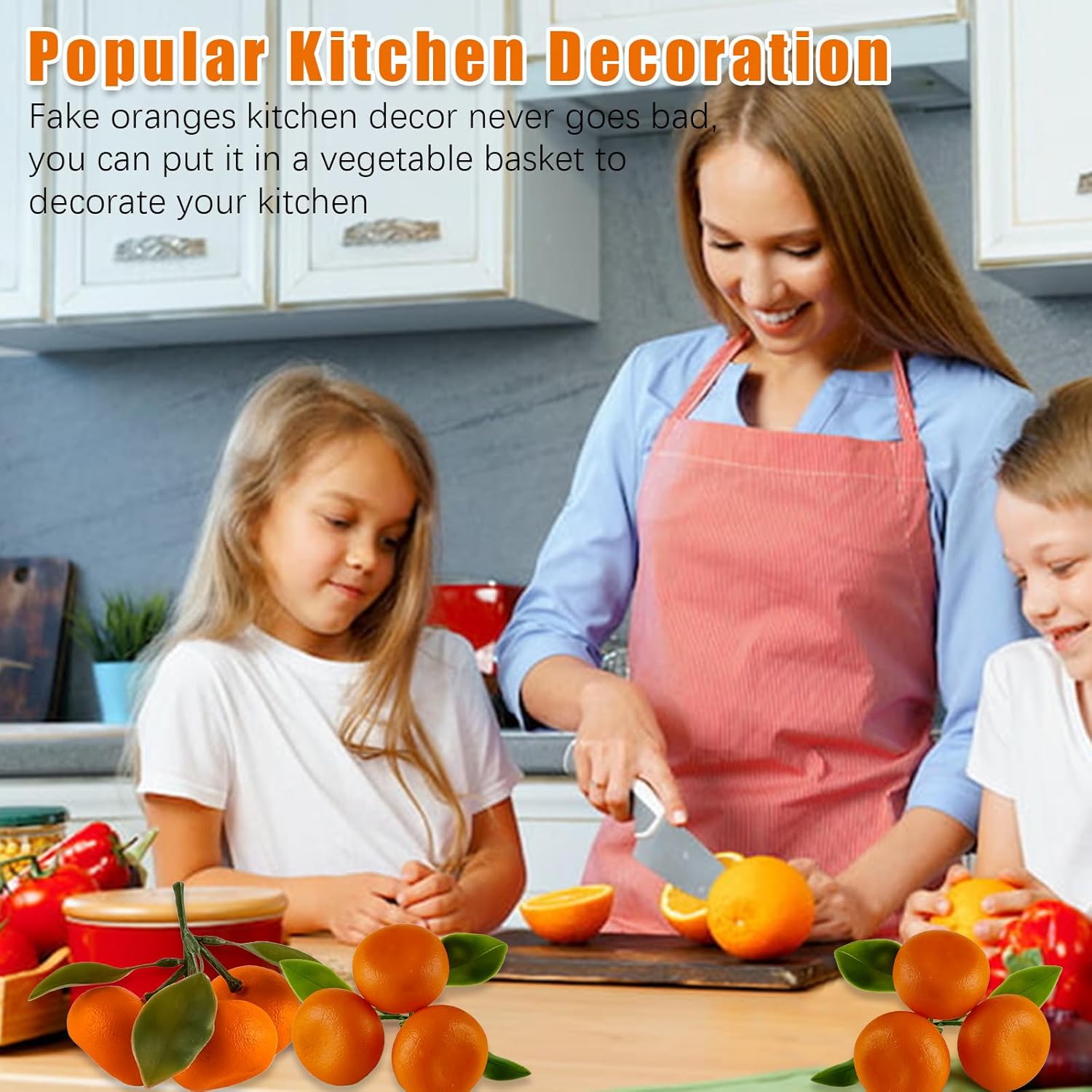 Realistic Artificial Mini Orange Decor 5 Pack