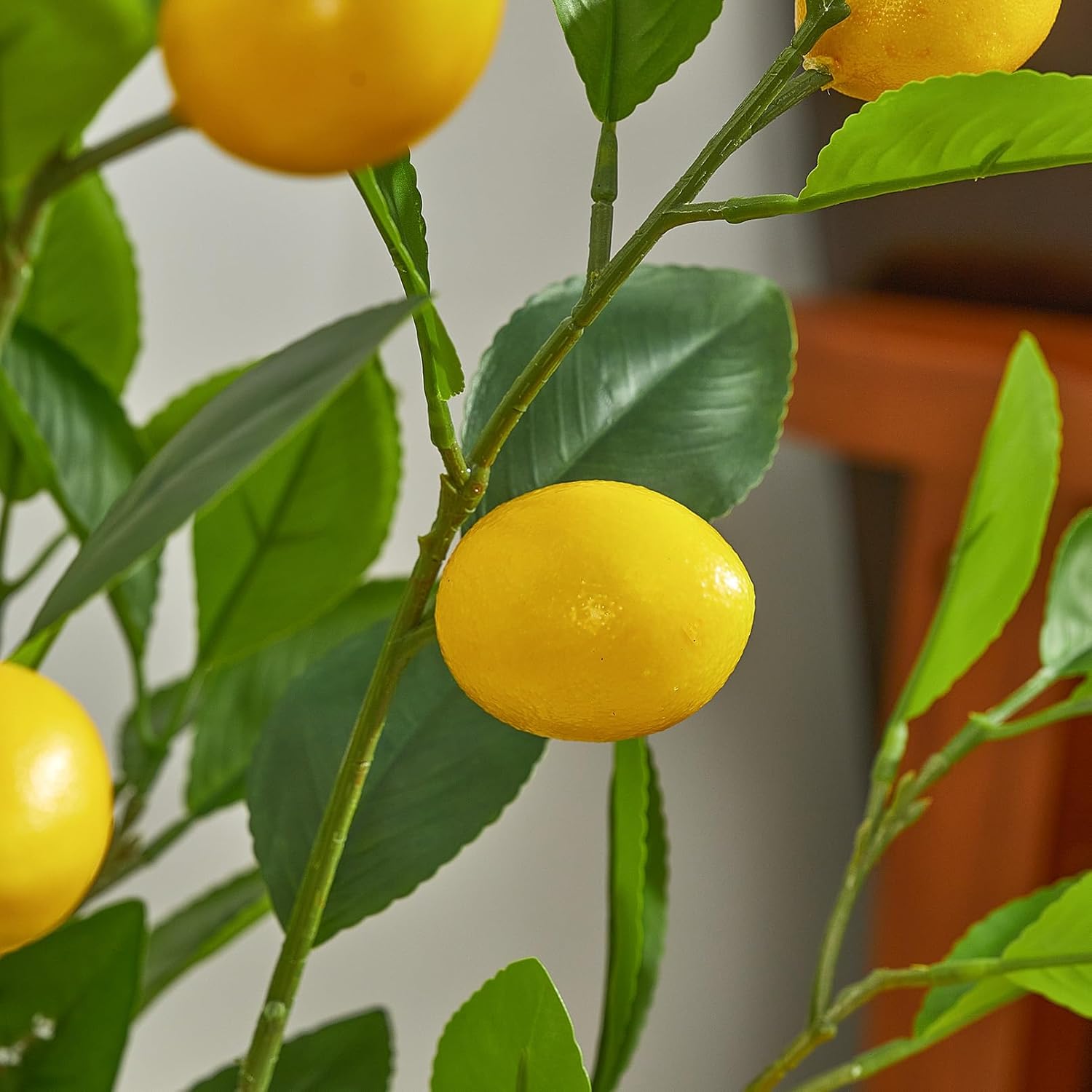 36 Inch Artificial Lemon Branches with Realistic Fruits and Leaves