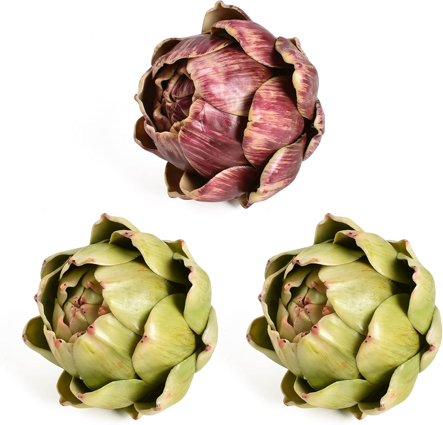 Artichoke Artificial Decor Set of 3 Green Red