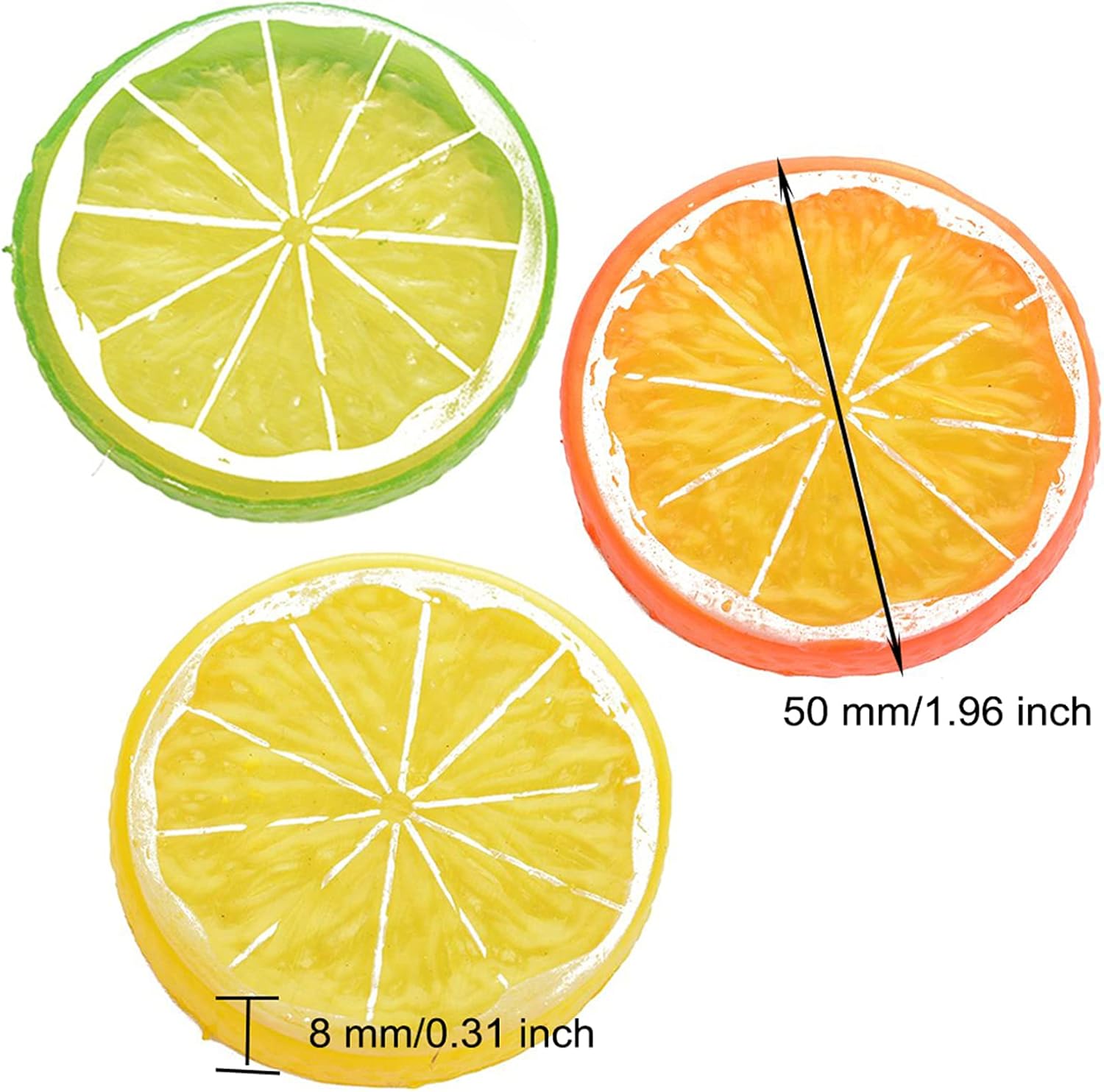 NUOMI 30PCS Artificial Lemon Slices for Decoration and Photography