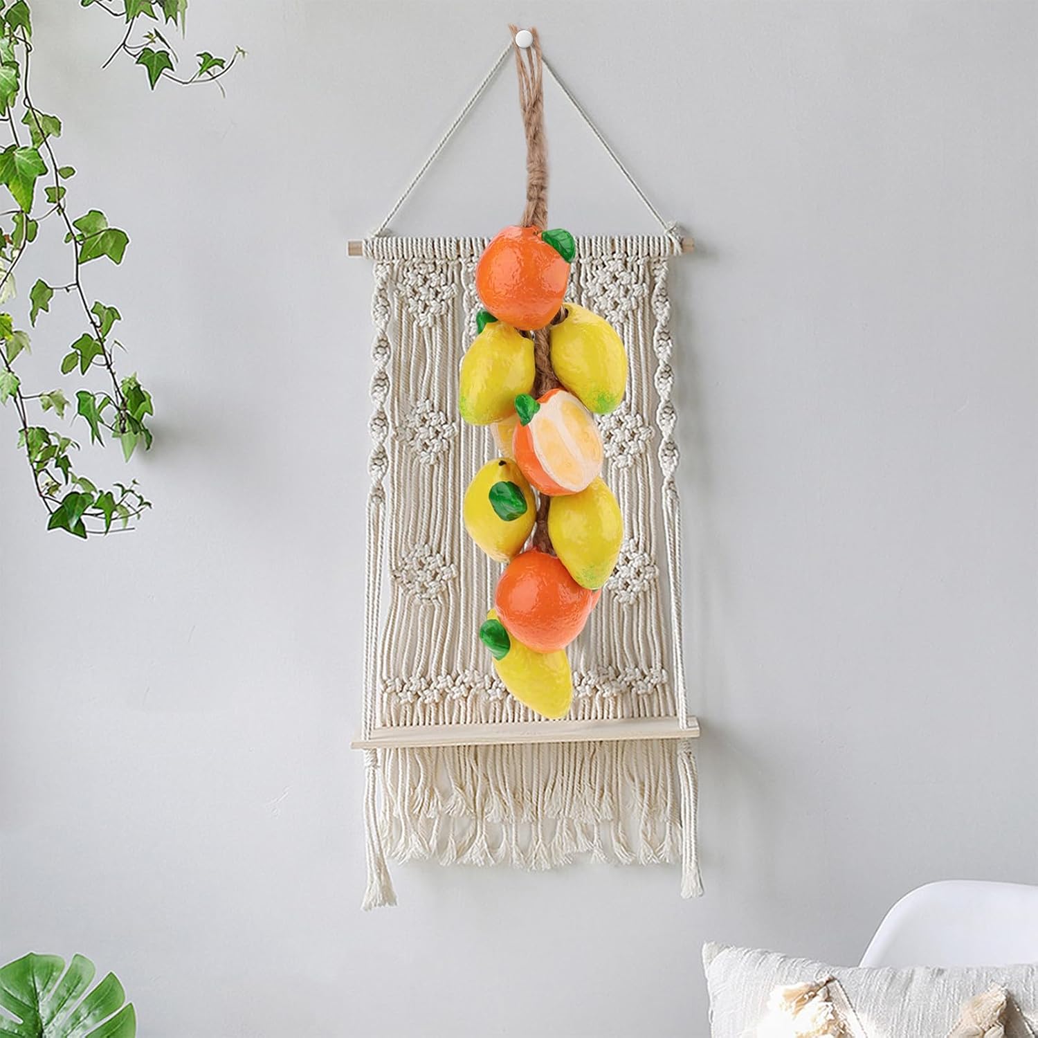 Woration Ceramic Fruit Hanging Decor String