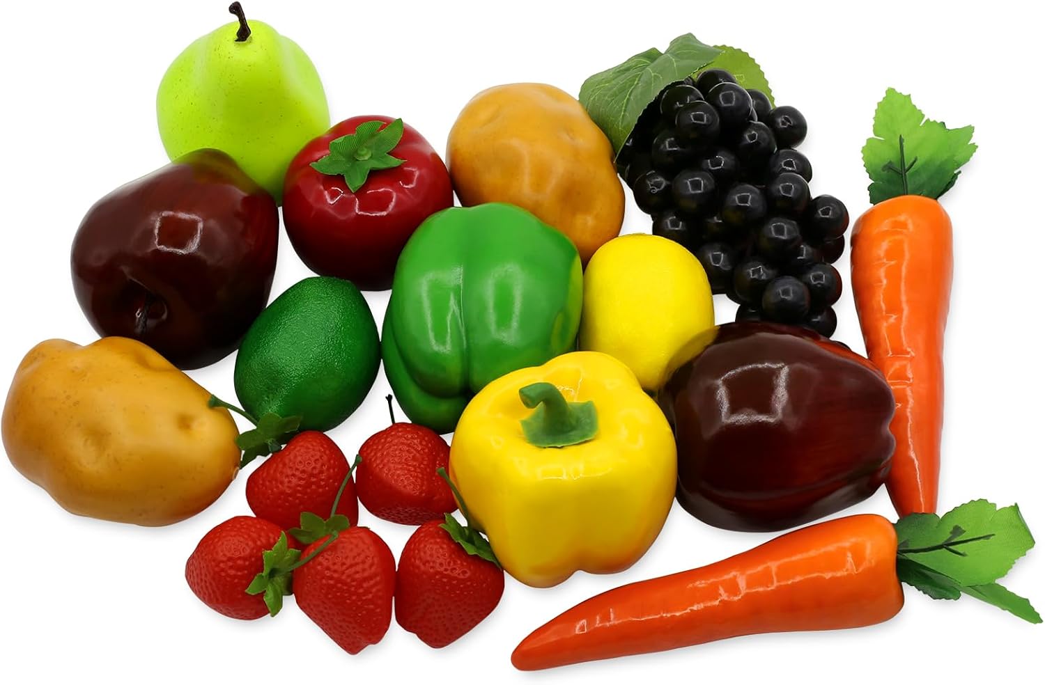 18Pcs Realistic Artificial Fruit Vegetable Foam Decoration Set