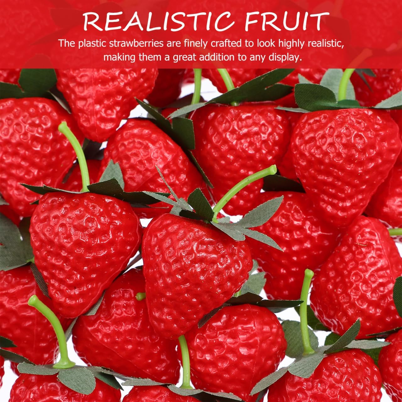 Healifty Realistic Artificial Strawberries 50pcs DIY Decoration