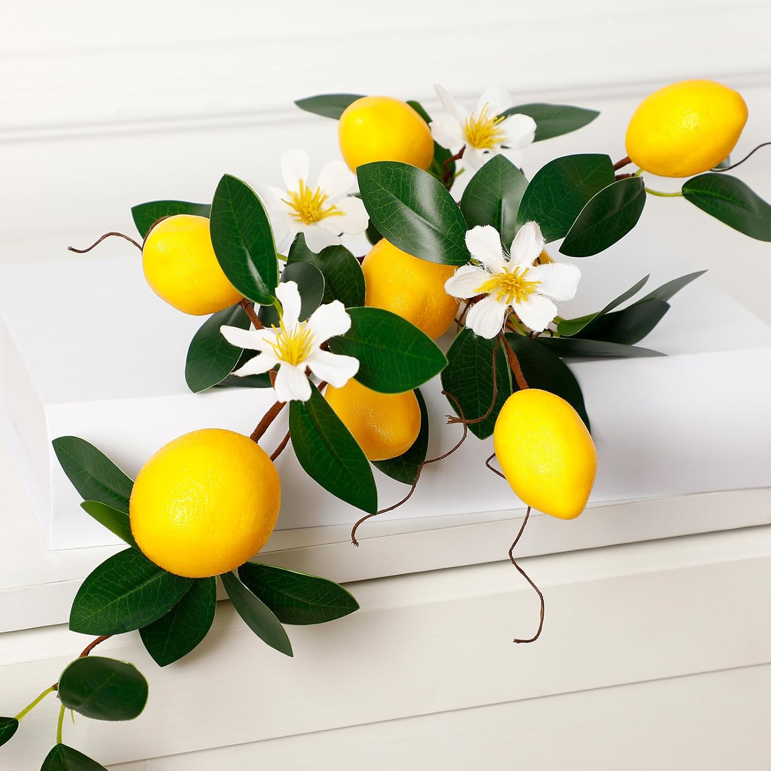 Giegxin 4 Pack Artificial Lemon Branches 189 Inch DIY Decor
