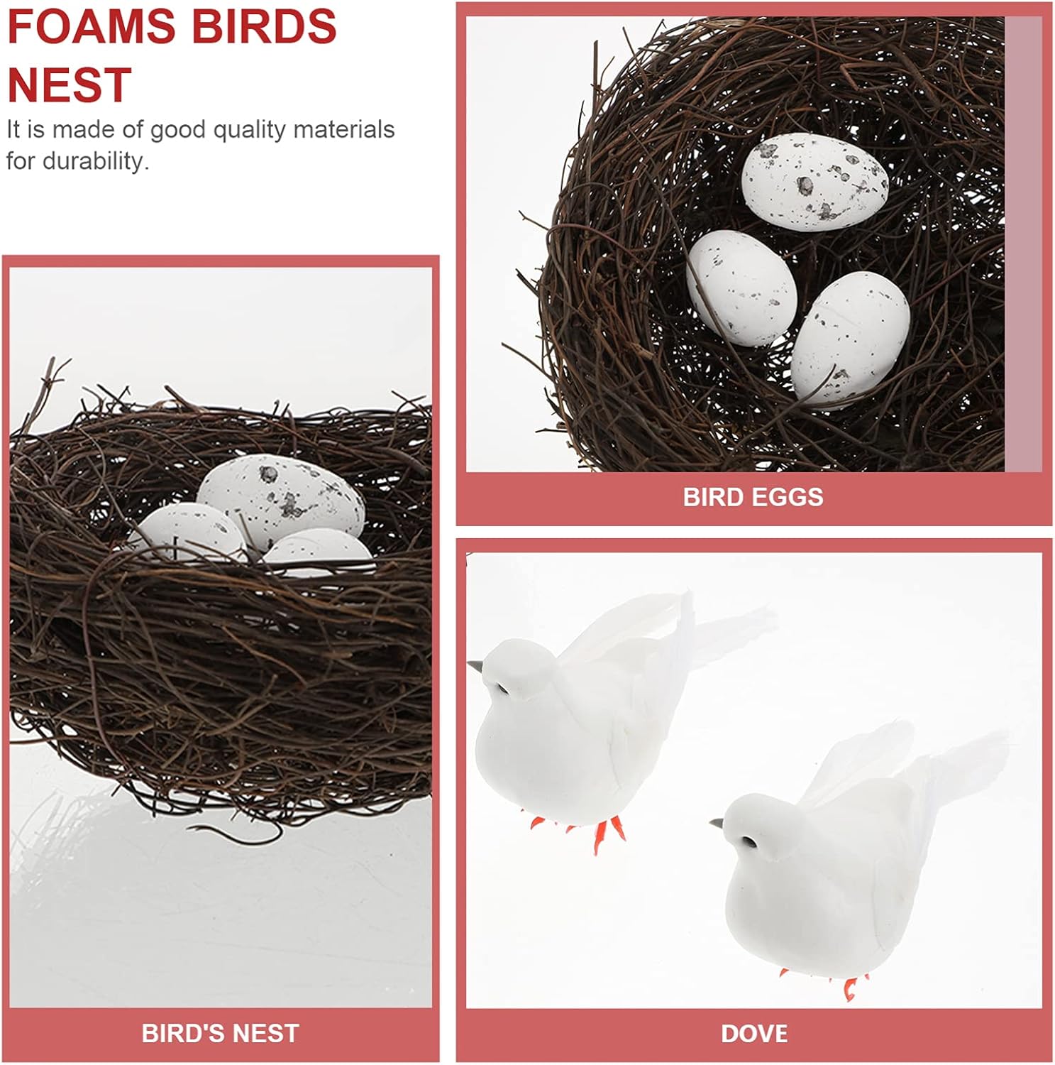Balacoo Artificial Simulation Foam White Doves Birds Home Decor