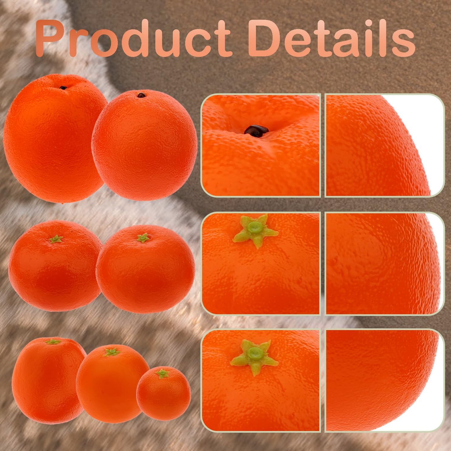 Woration Realistic Artificial Orange Set 10 Pcs