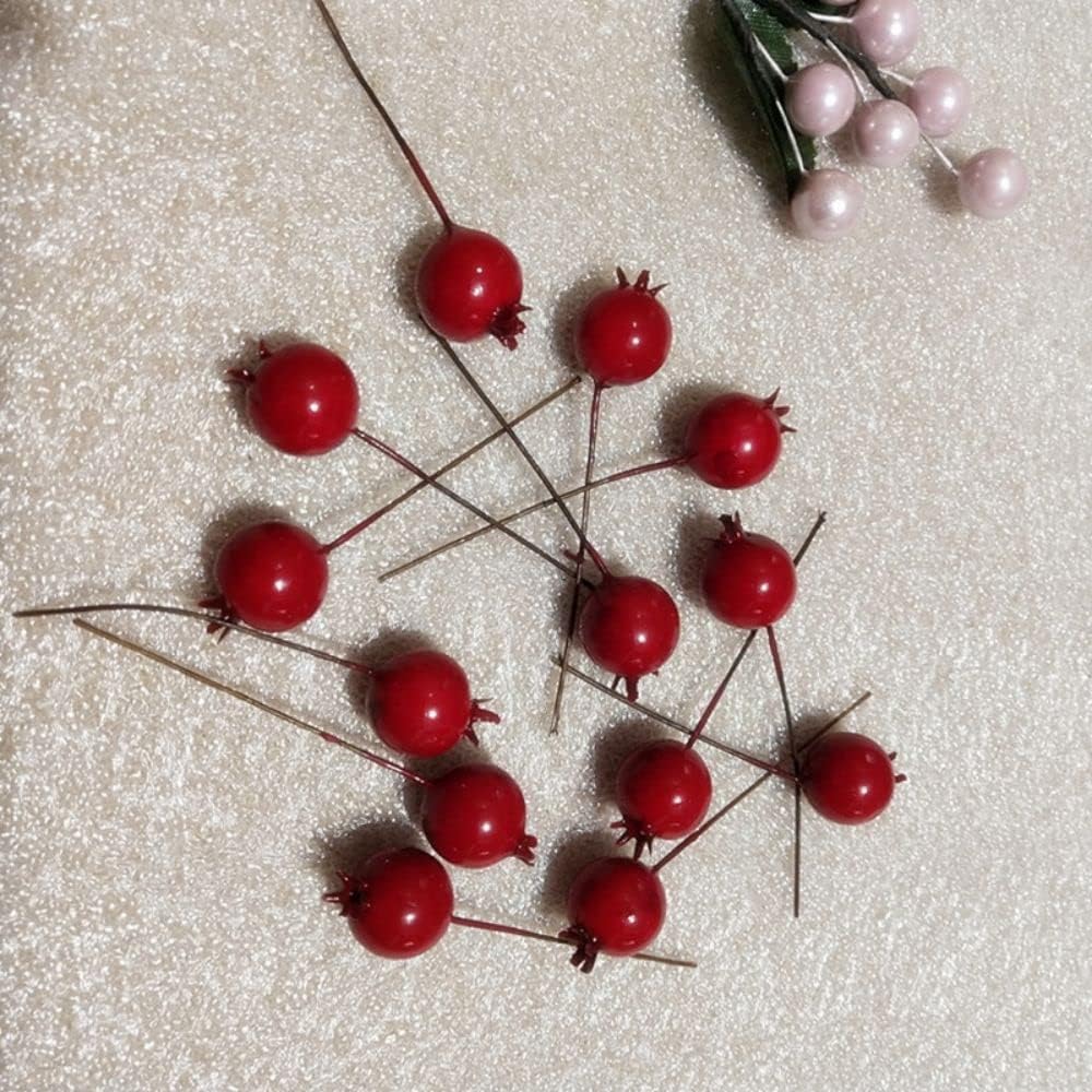 20 Pcs Artificial Fruit Mini Fake Pomegranate Decor on Wire