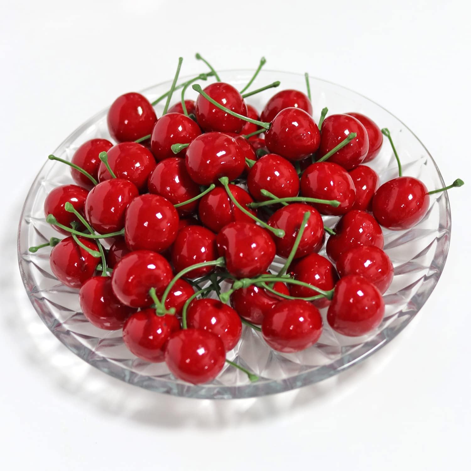 50Pcs Red Artificial Cherries for Decor and Crafting