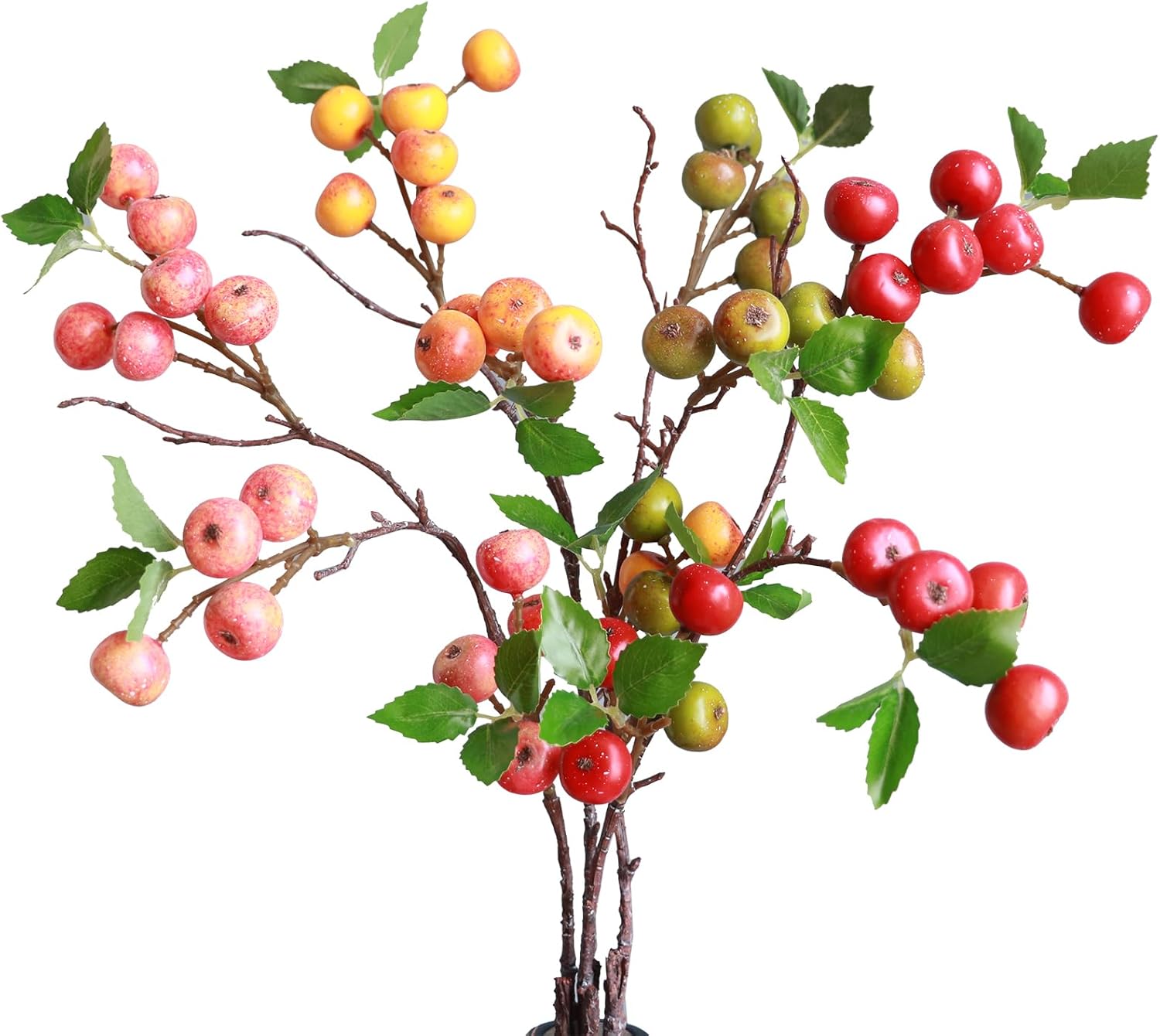 Forlaoers 4Pcs Artificial Berry Branches for Christmas Decor